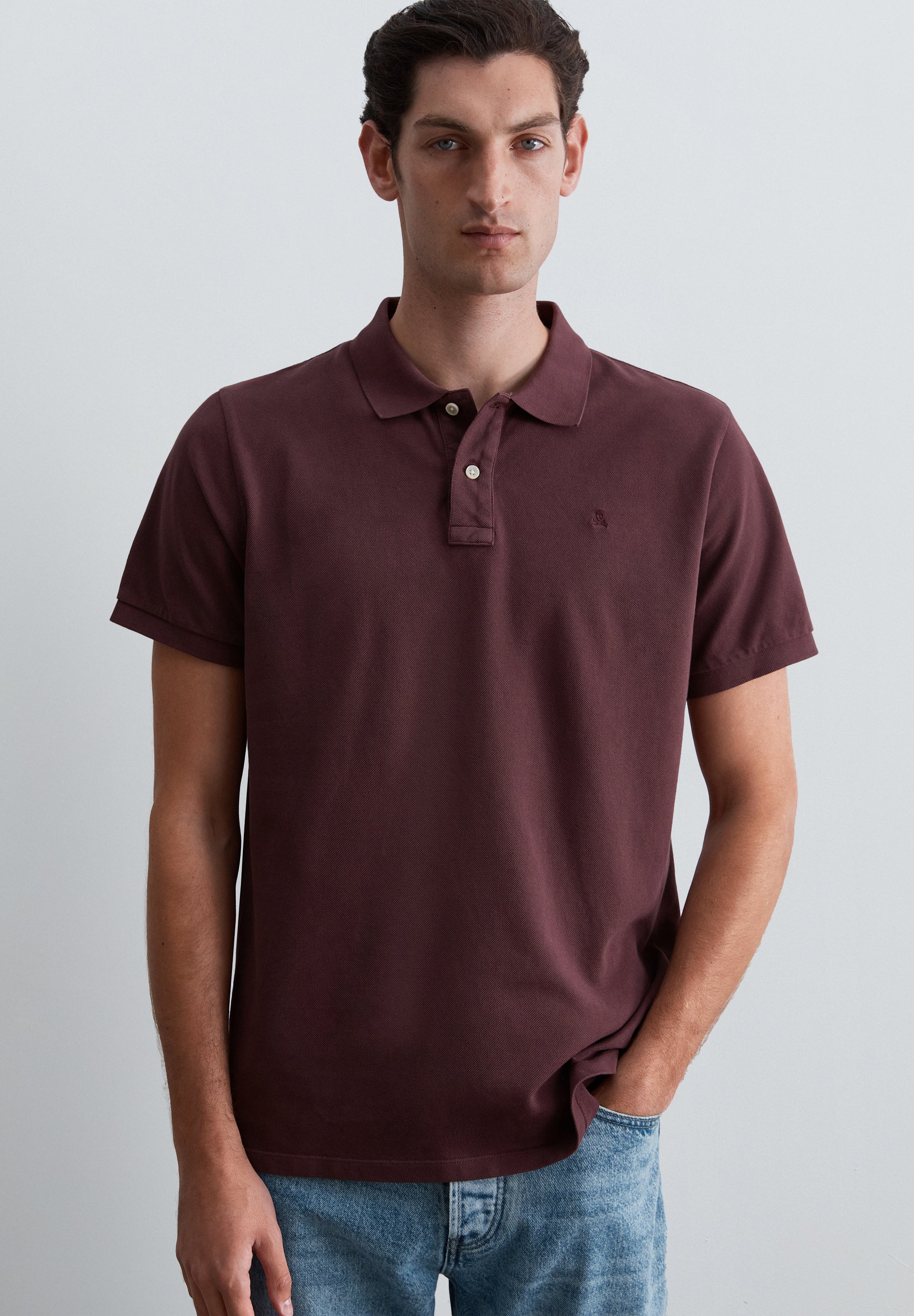PIQUÉ POLO SHIRT WITH TONAL SKULL