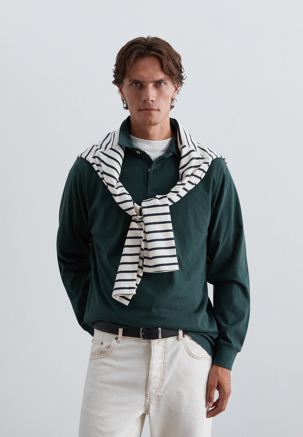 FADED LONG SLEEVE POLO SHIRT