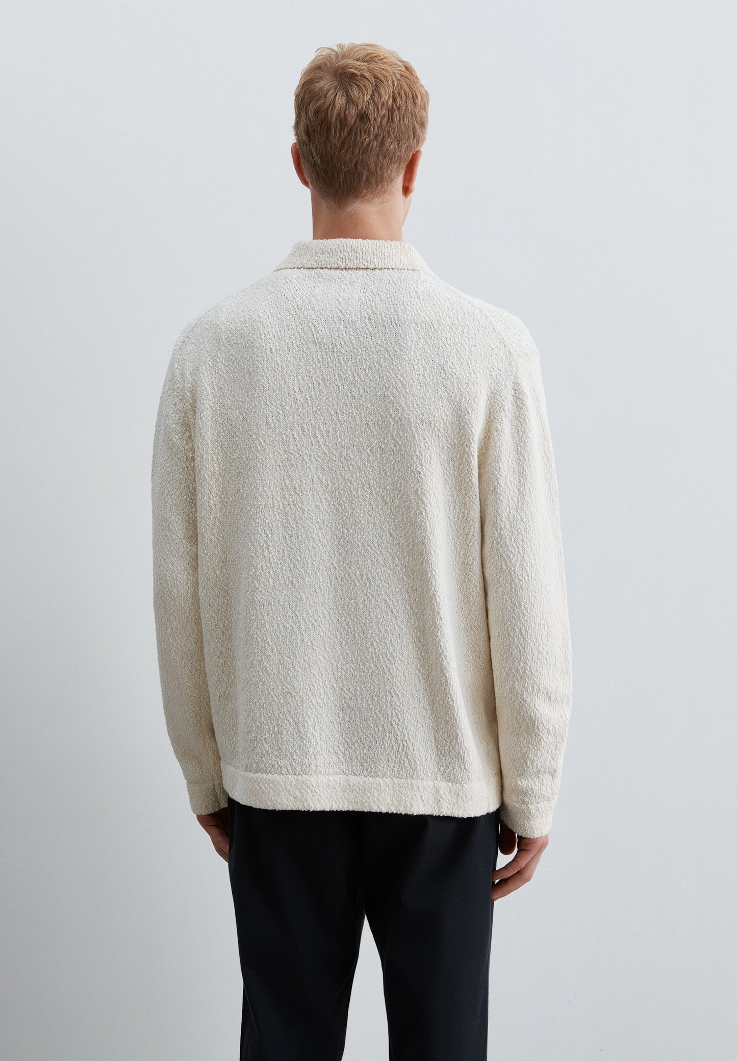 BOUCLÉ KNIT POLO SWEATER
