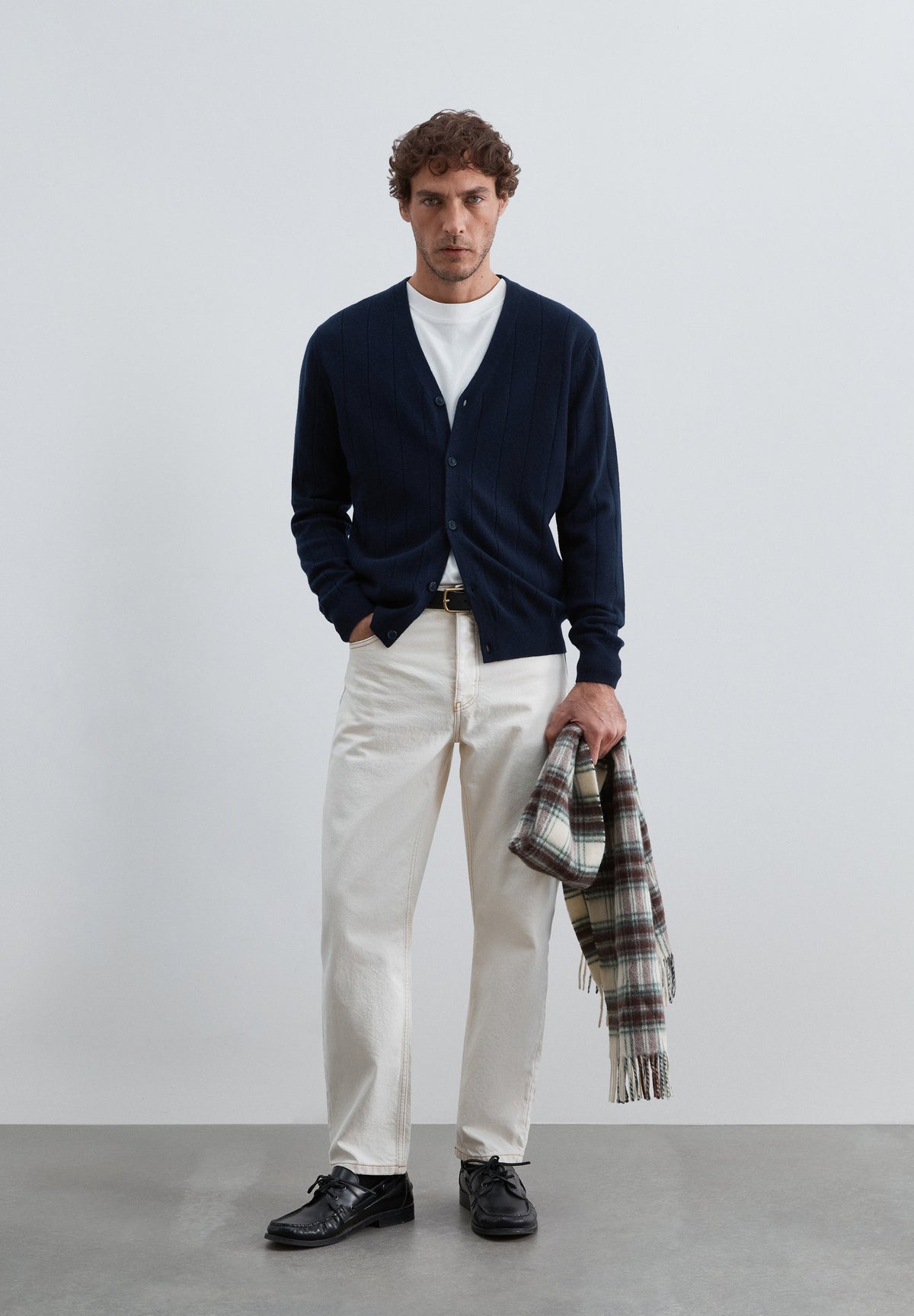 RIBBED WOOL CARDIGAN