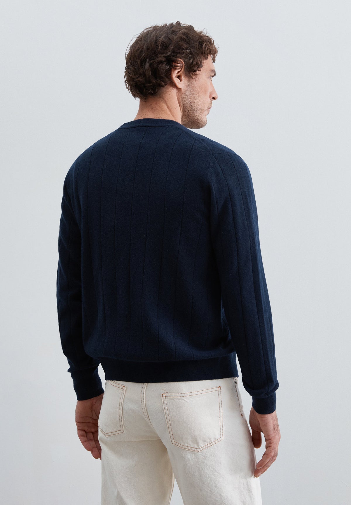 RIBBED WOOL CARDIGAN