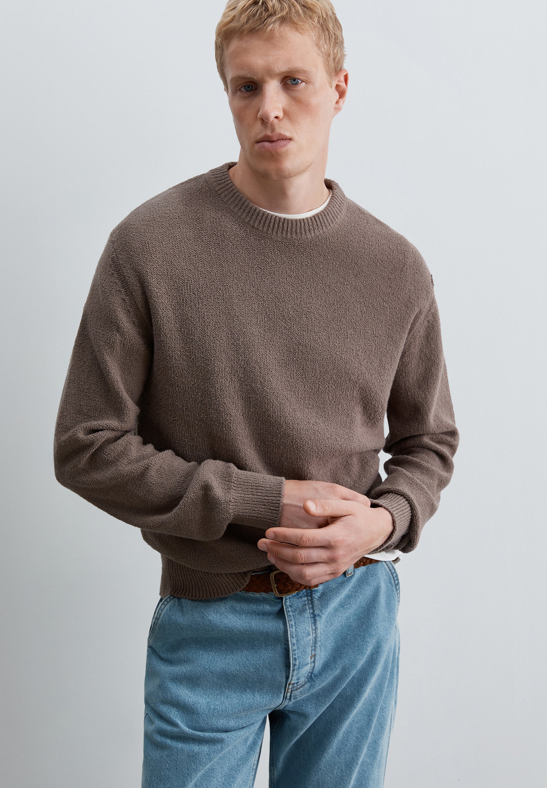 TEXTURED COTTON SWEATER