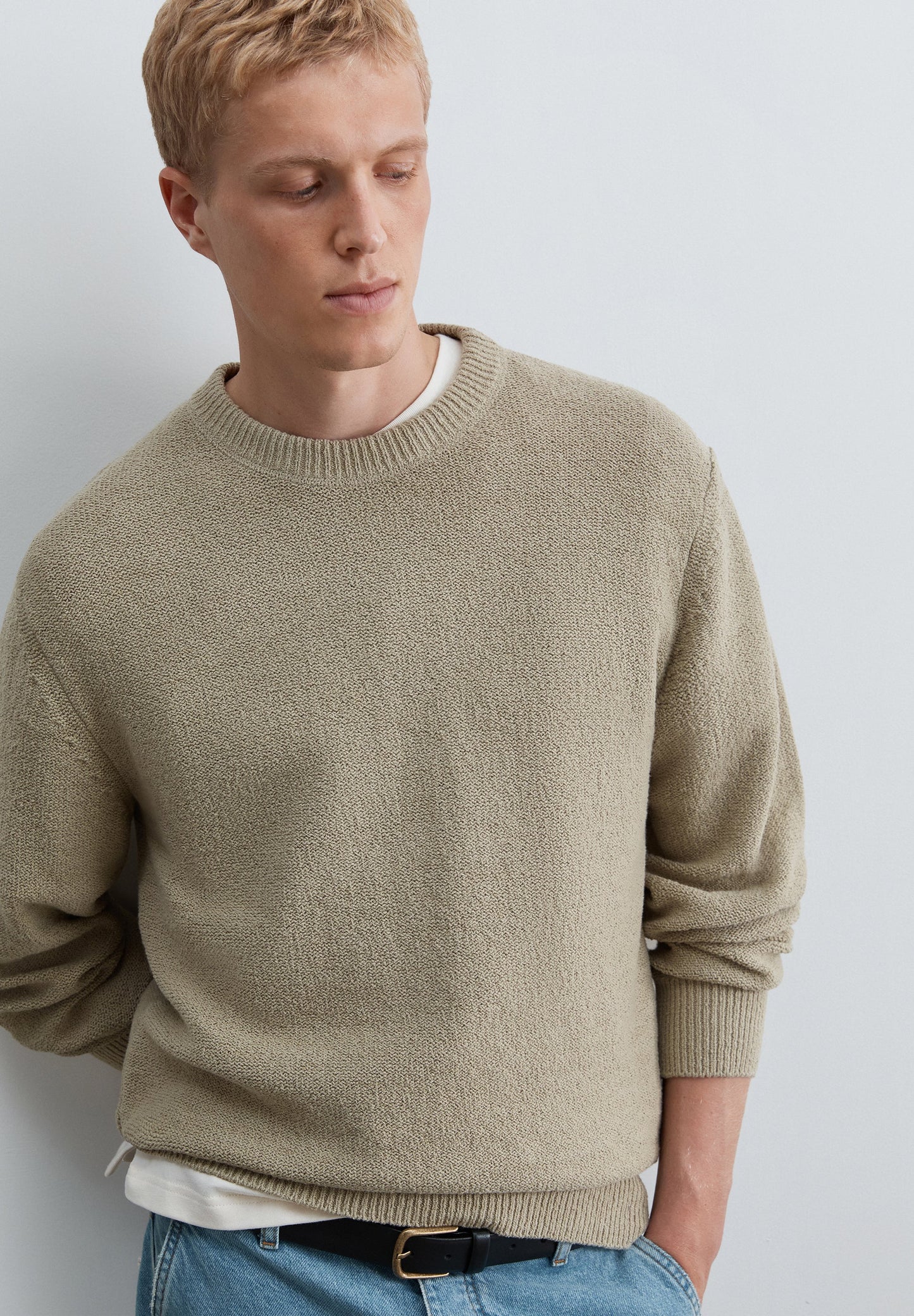 TEXTURED COTTON SWEATER
