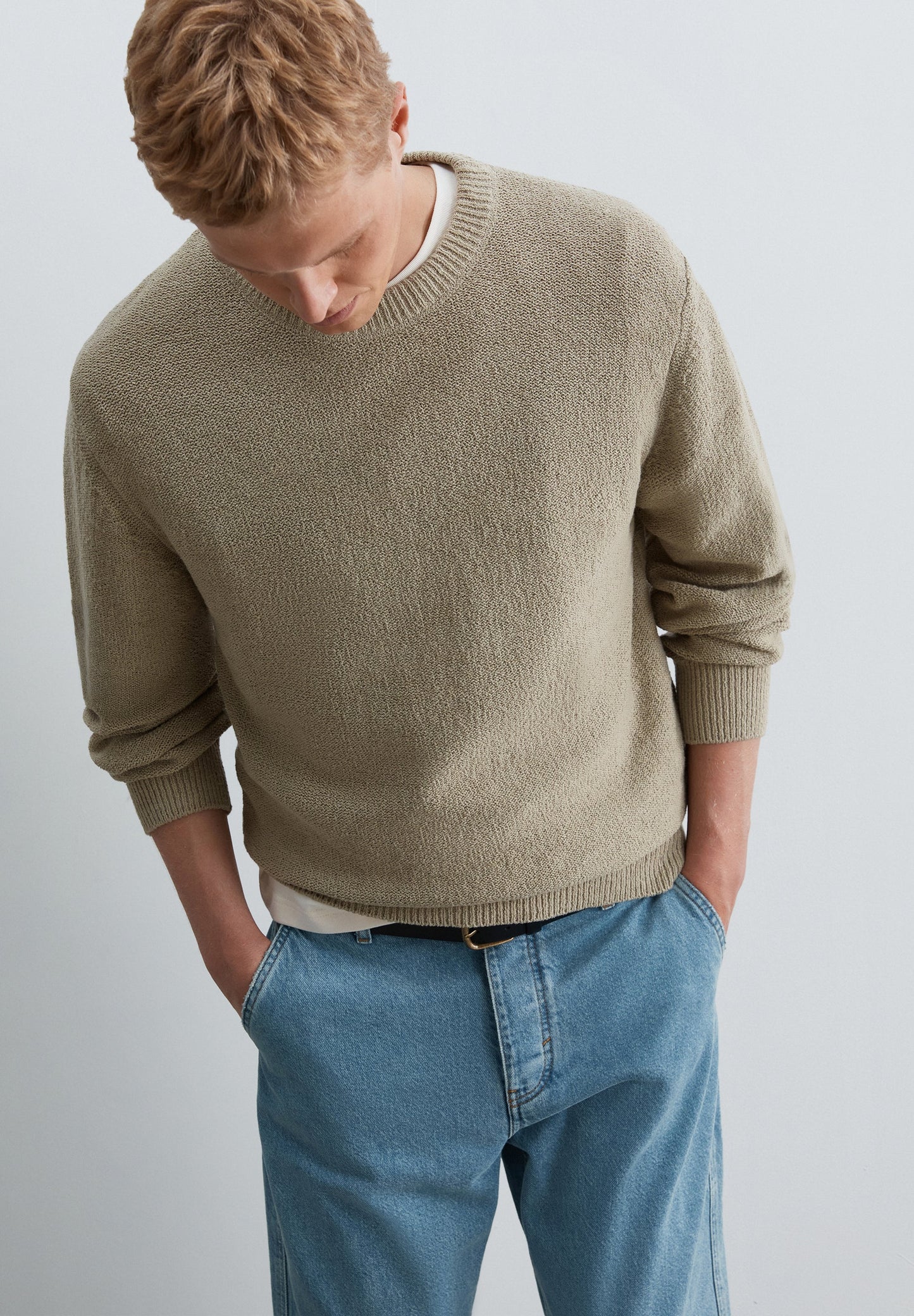 TEXTURED COTTON SWEATER