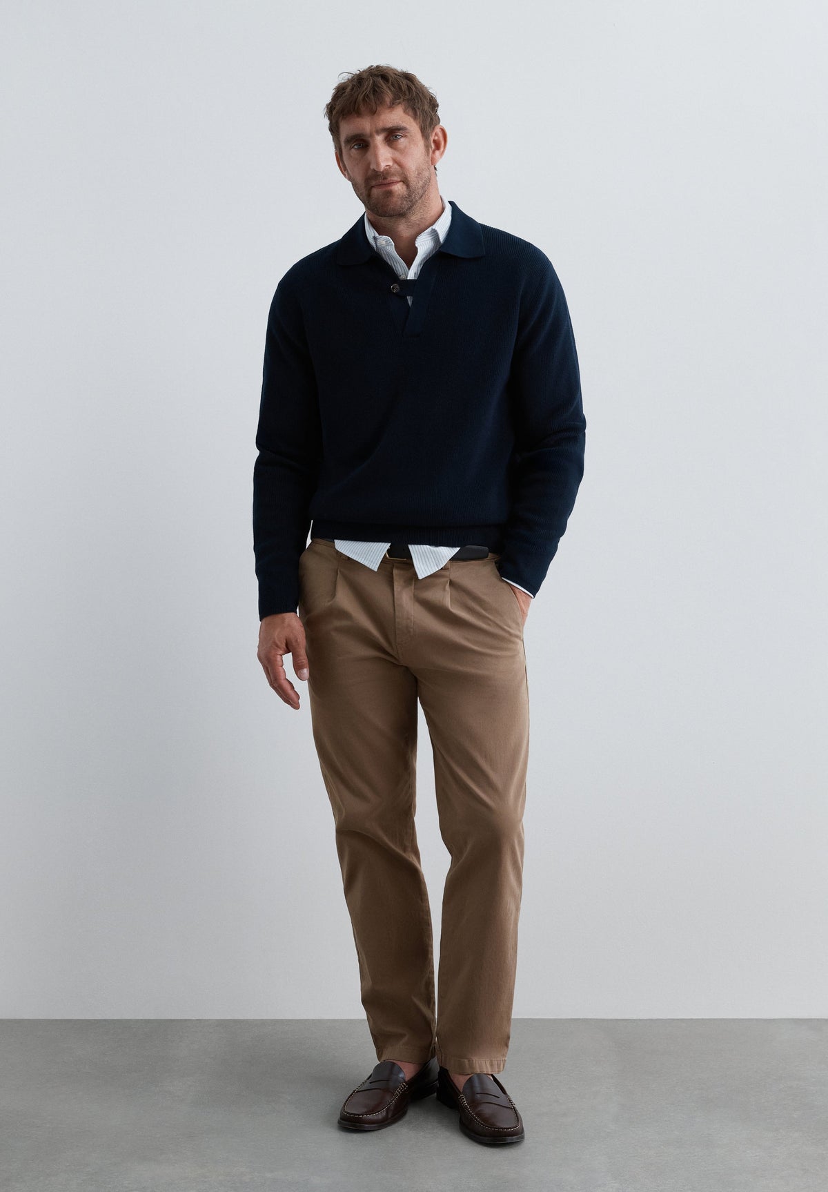 SWEATER WITH TRICOT COLLAR