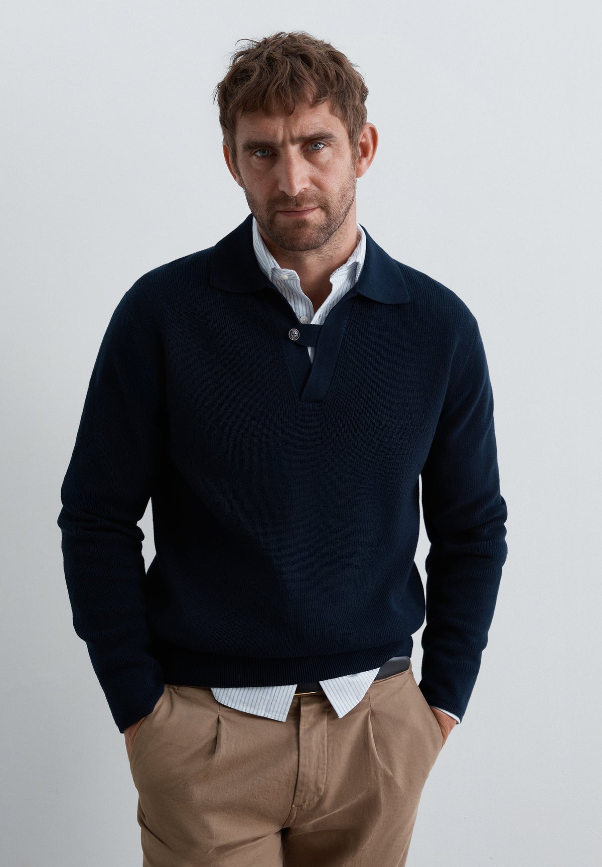 SWEATER WITH TRICOT COLLAR