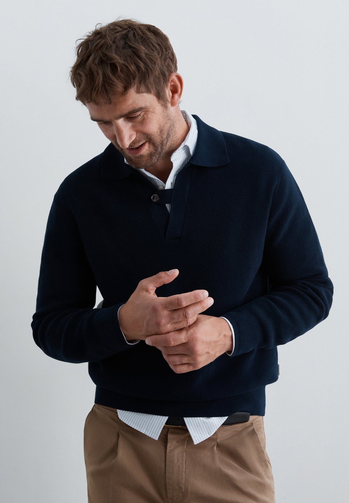 SWEATER WITH TRICOT COLLAR