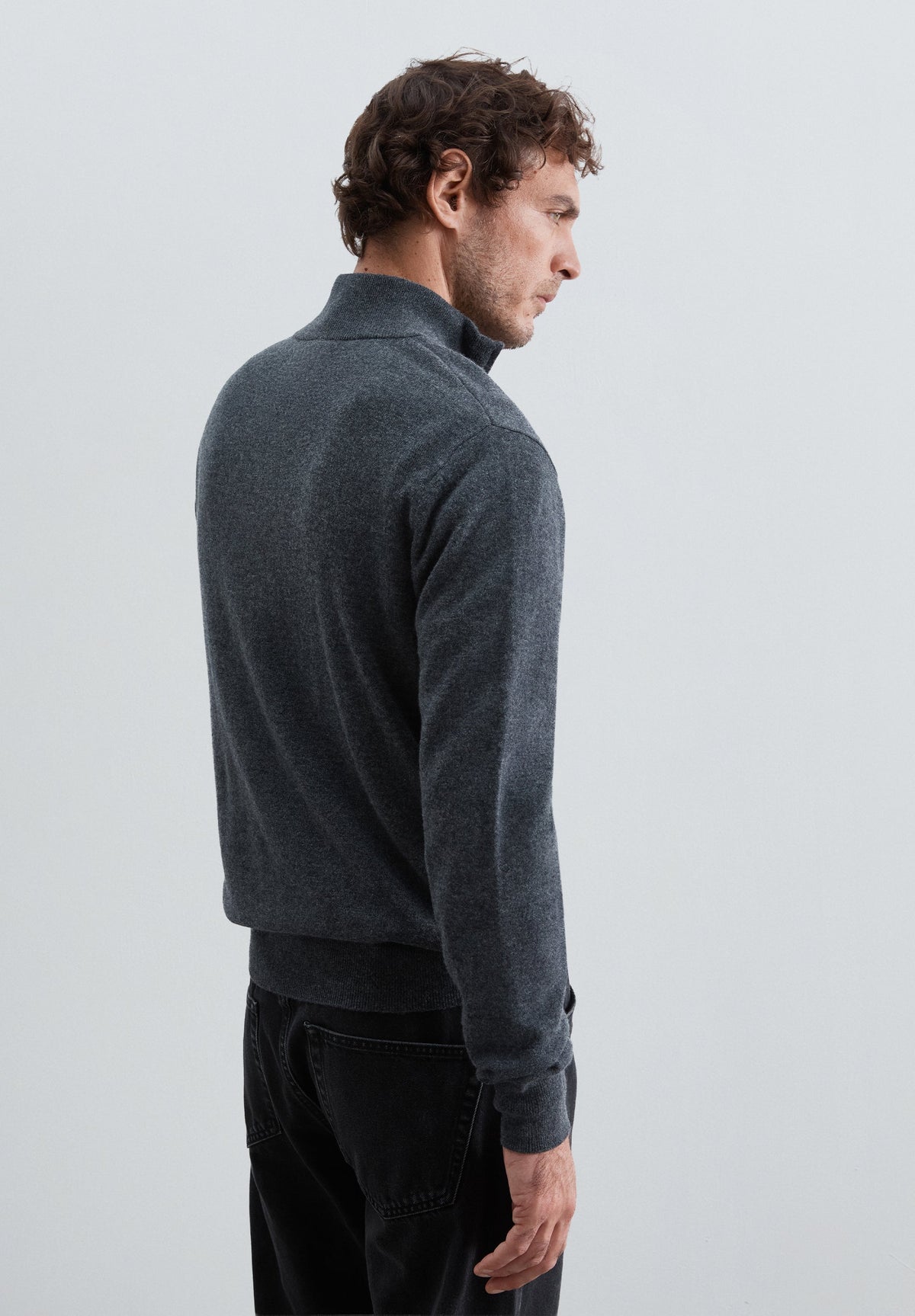 HALF-ZIP WOOL SWEATER