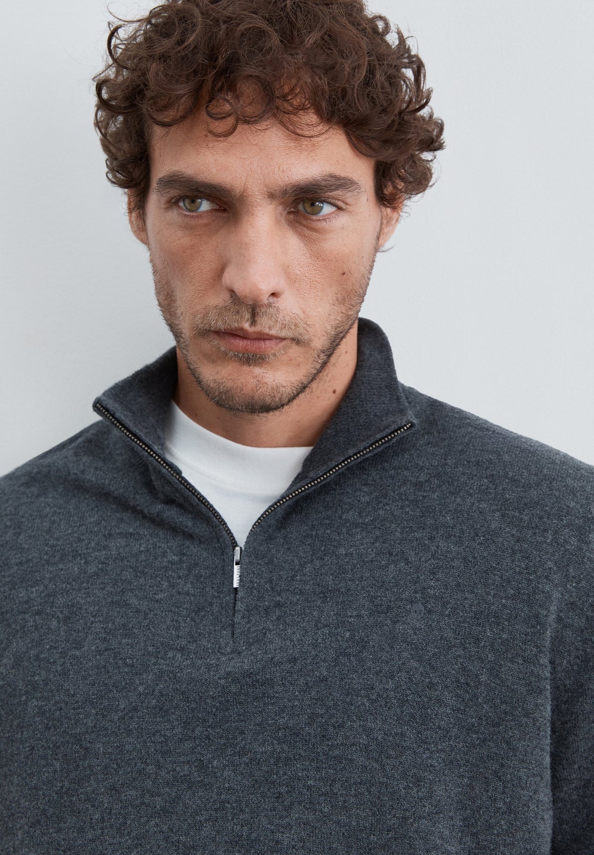 HALF-ZIP WOOL SWEATER