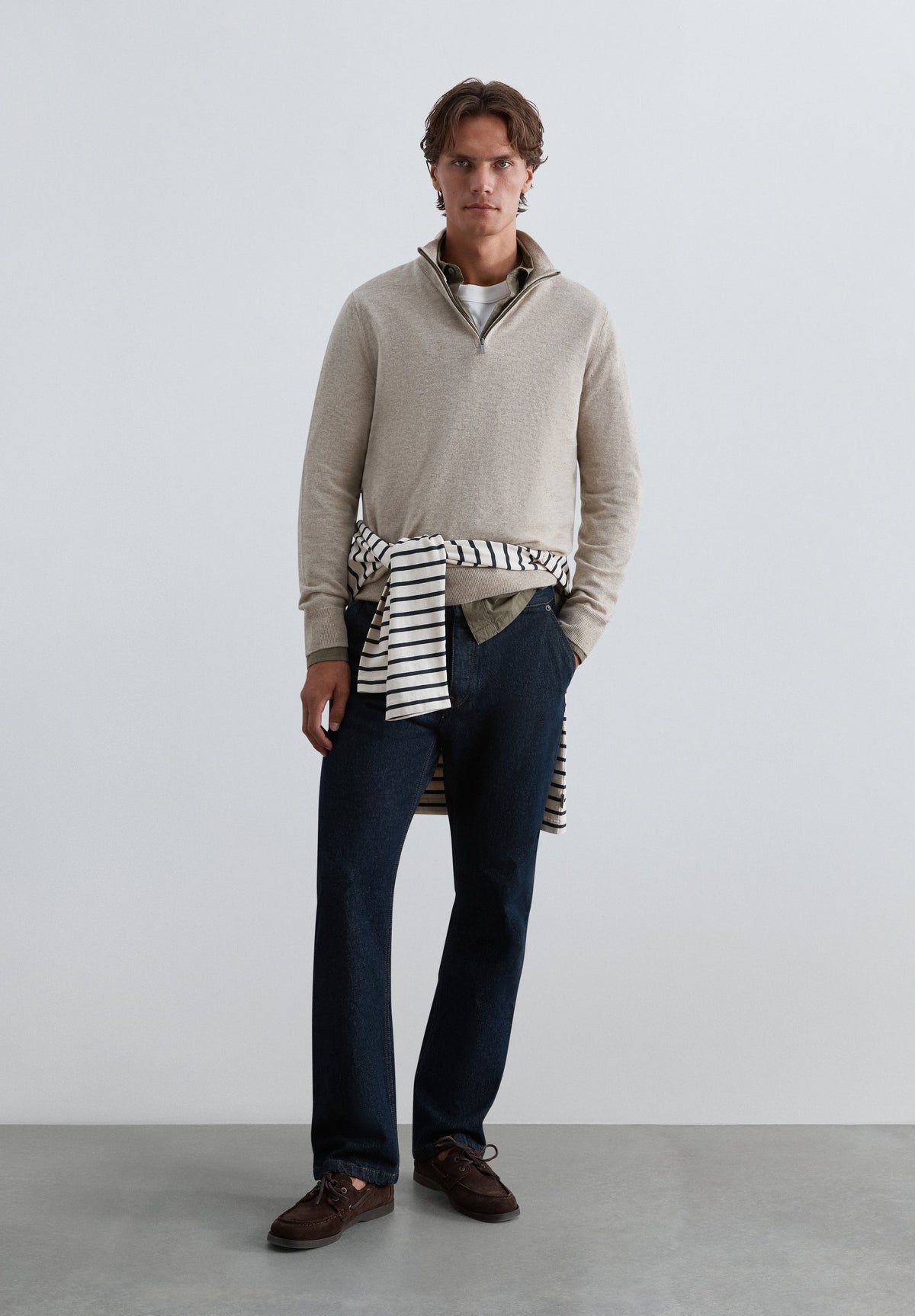 HALF-ZIP WOOL SWEATER