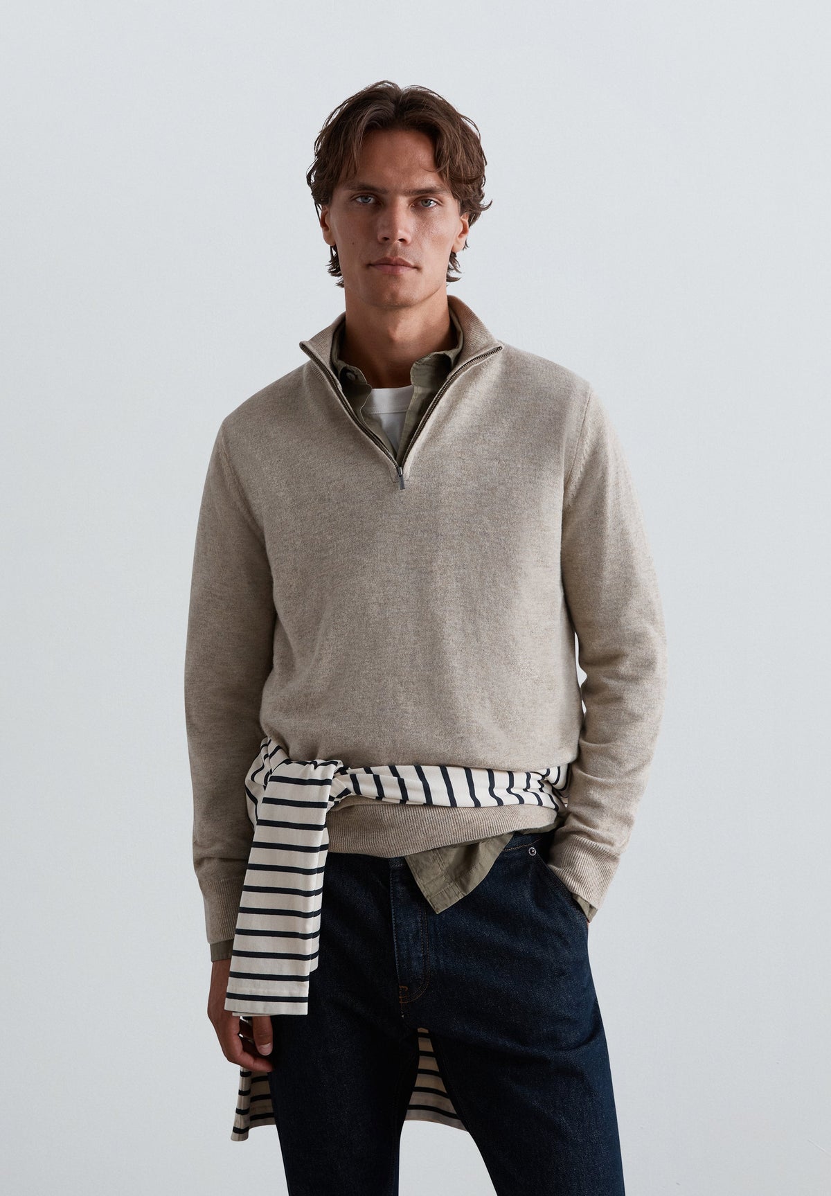 HALF-ZIP WOOL SWEATER