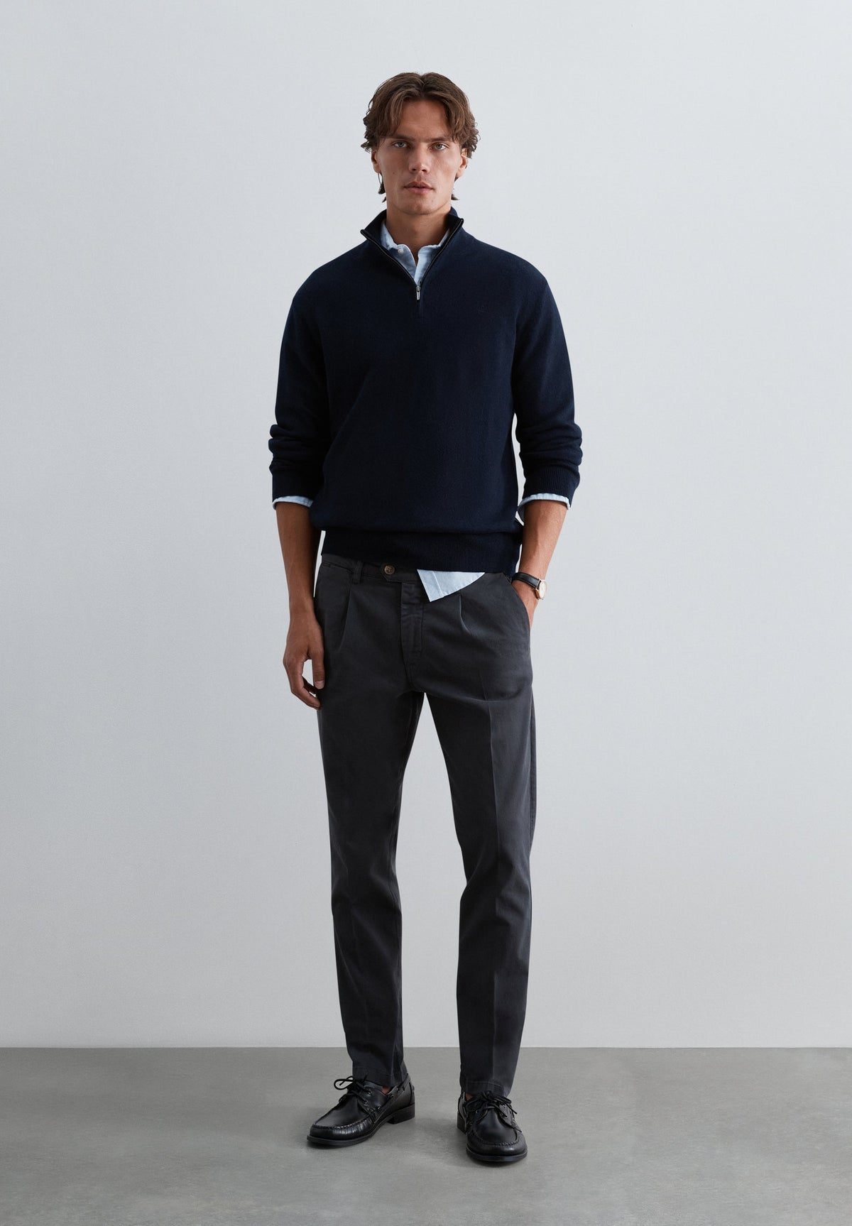 HALF-ZIP WOOL SWEATER