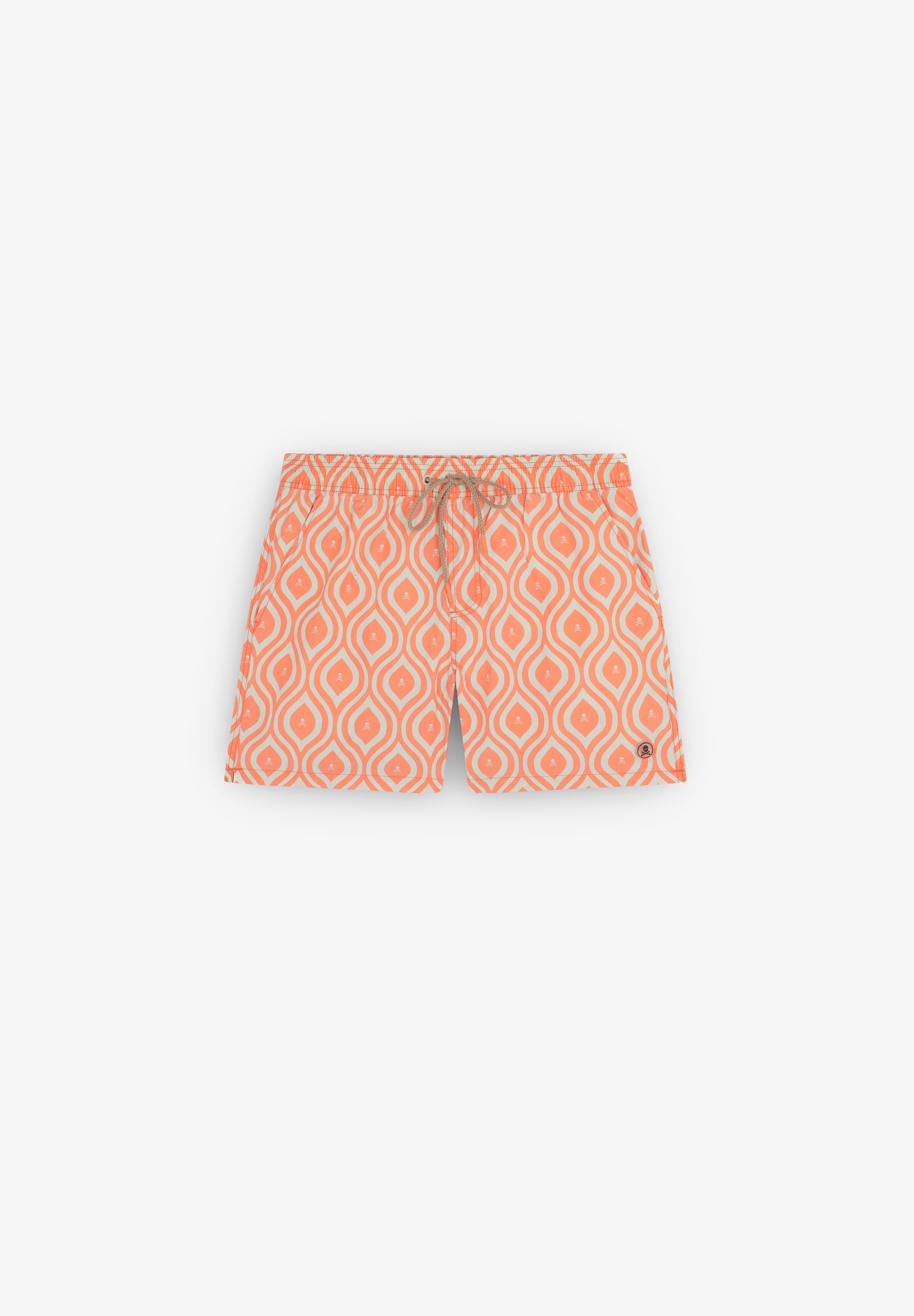 WAVED PRINT SWIMMING TRUNKS