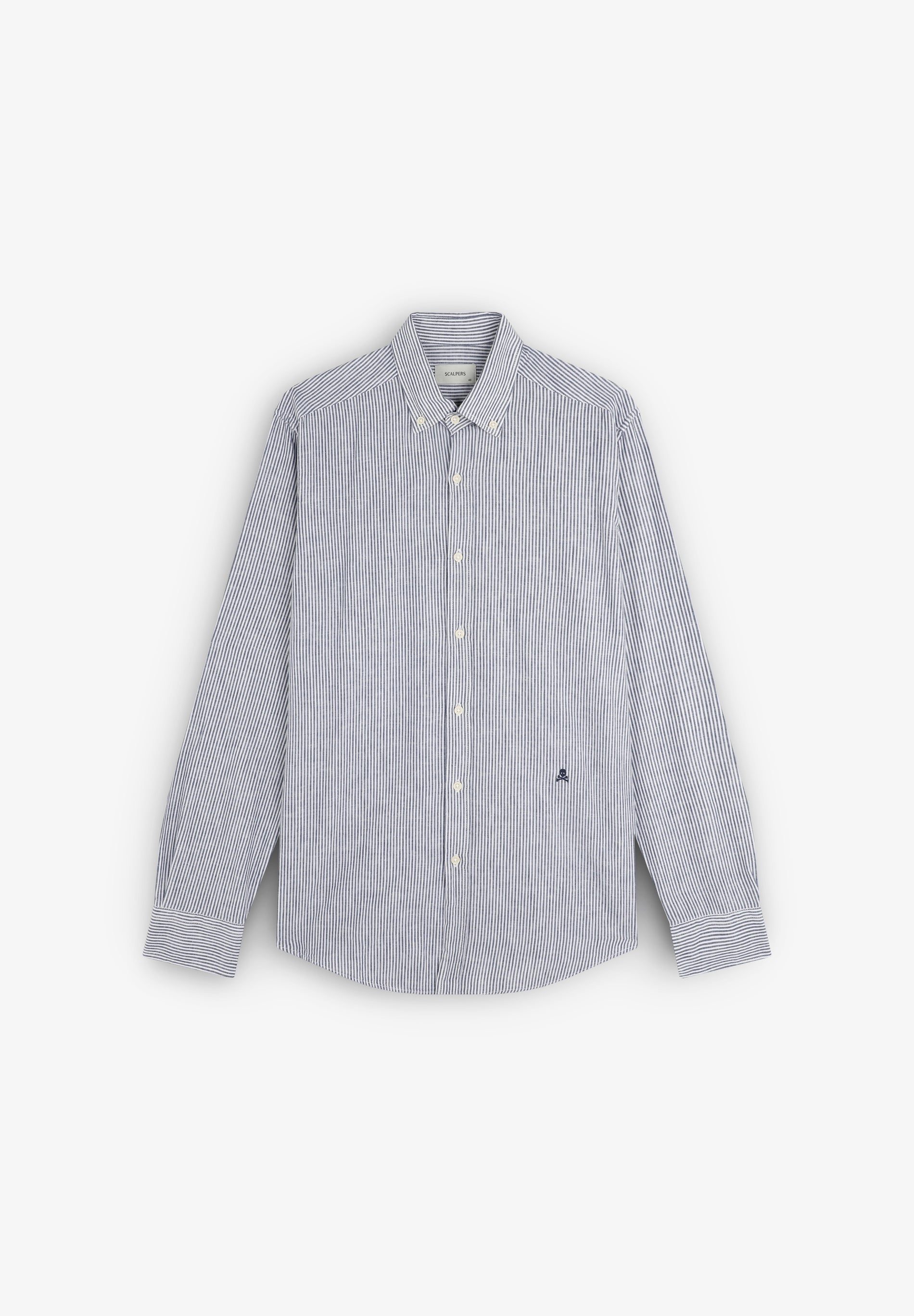 STRIPED LINEN OXFORD SHIRT