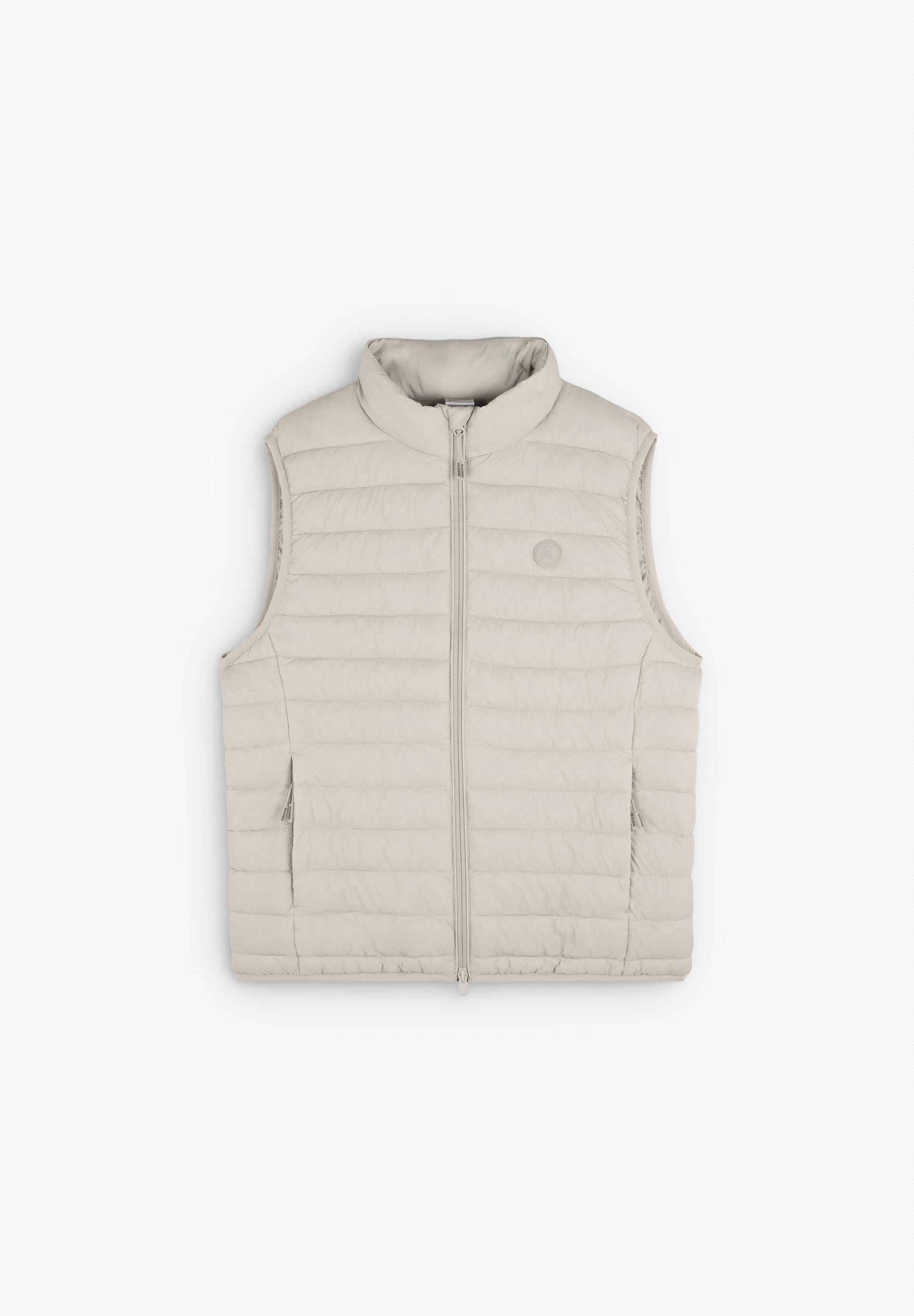 PUFFER GILET WITH SKULL PATCH