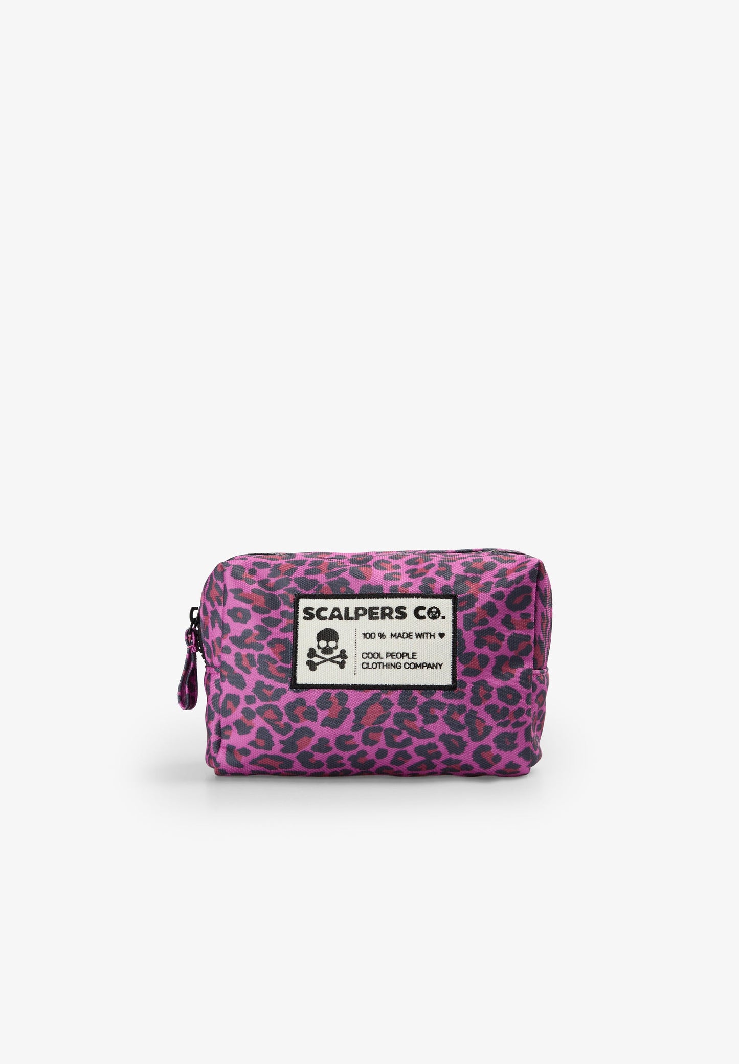 ANIMAL PRINT TOILETRY BAG WITH FRONT PATCH