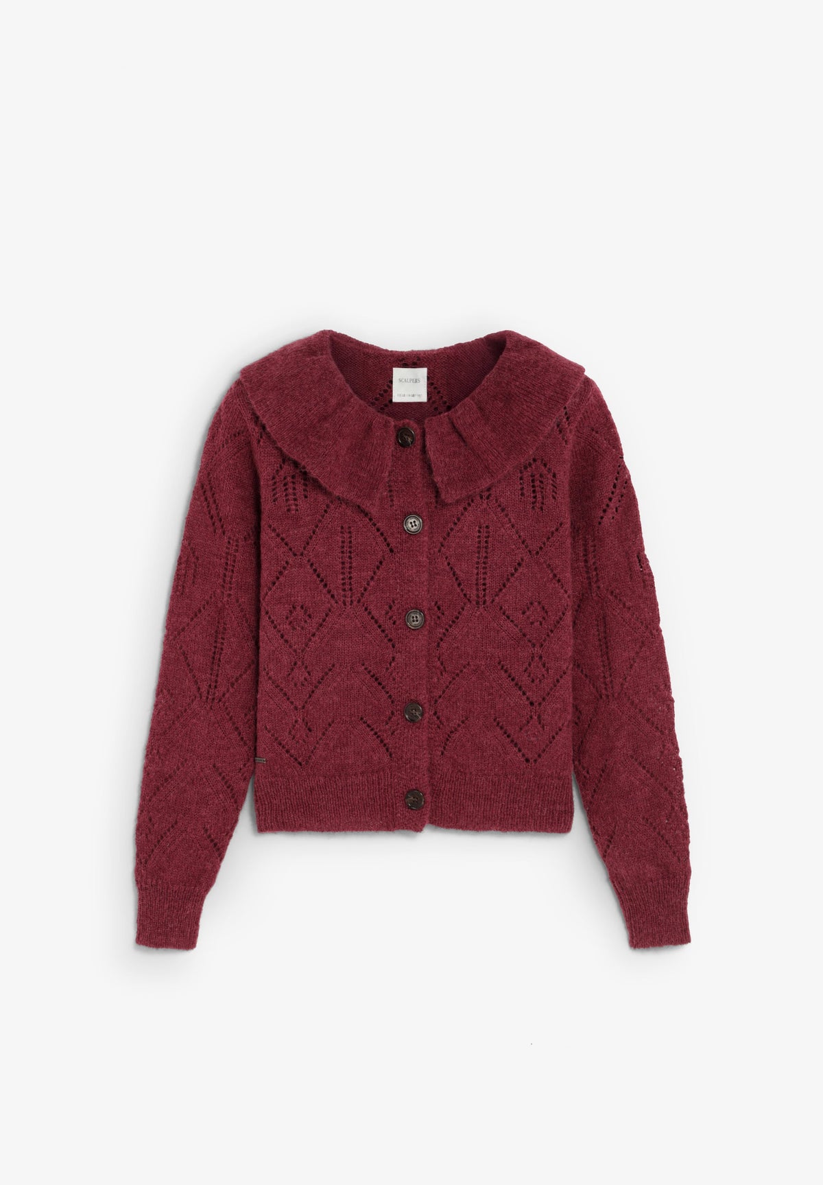 OPENWORK COLLARED CARDIGAN
