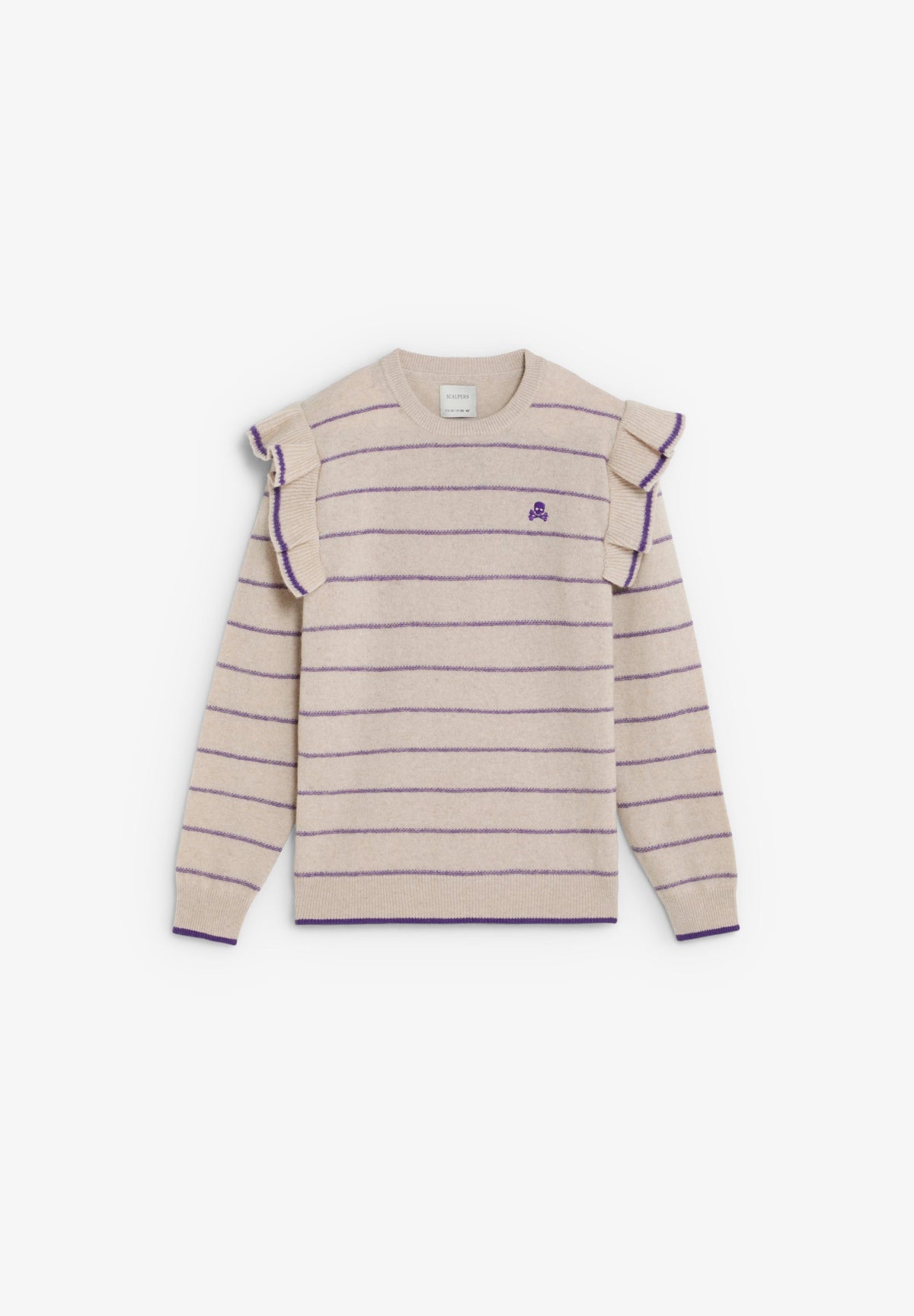 STRIPED SWEATER WITH RUFFLES