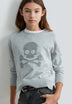 SWEATER WITH GLITTER SKULL