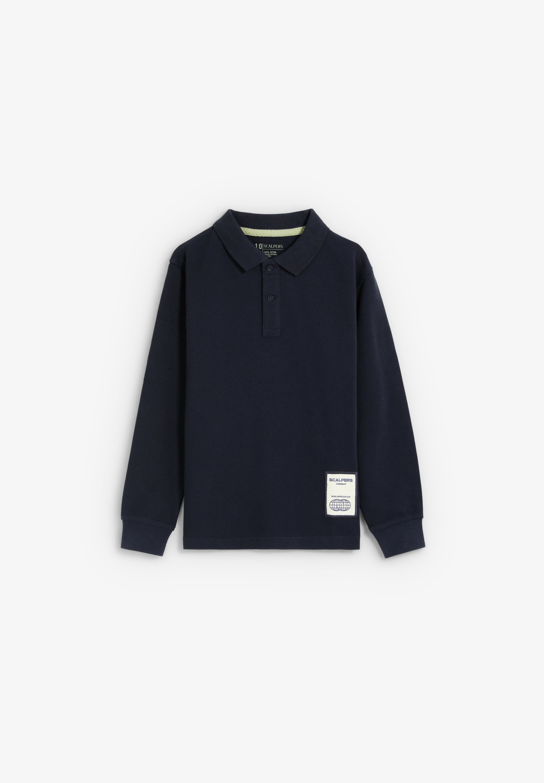 LONG SLEEVE POLO SHIRT WITH BACK PRINT