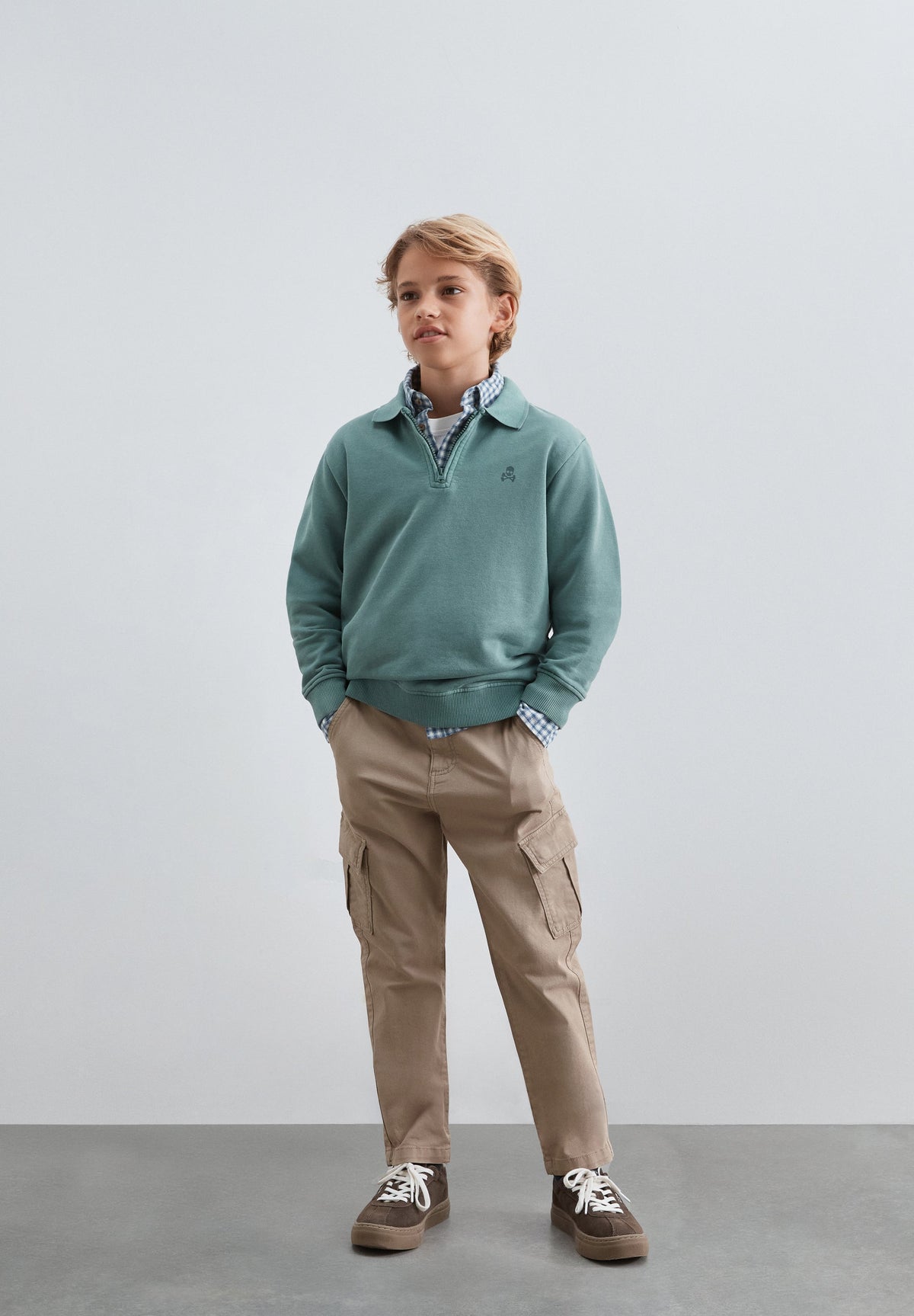 HALF-ZIP SWEATSHIRT WITH BACK PRINT