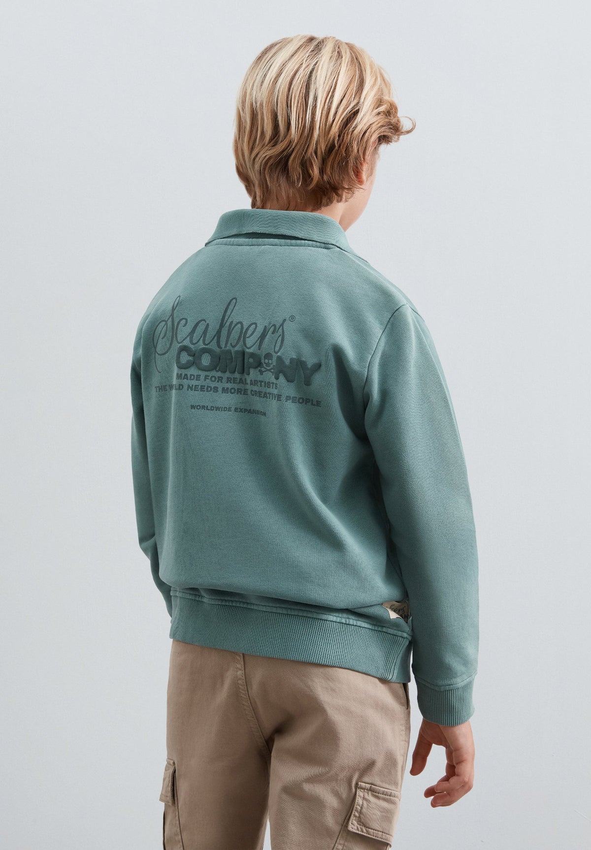 HALF-ZIP SWEATSHIRT WITH BACK PRINT