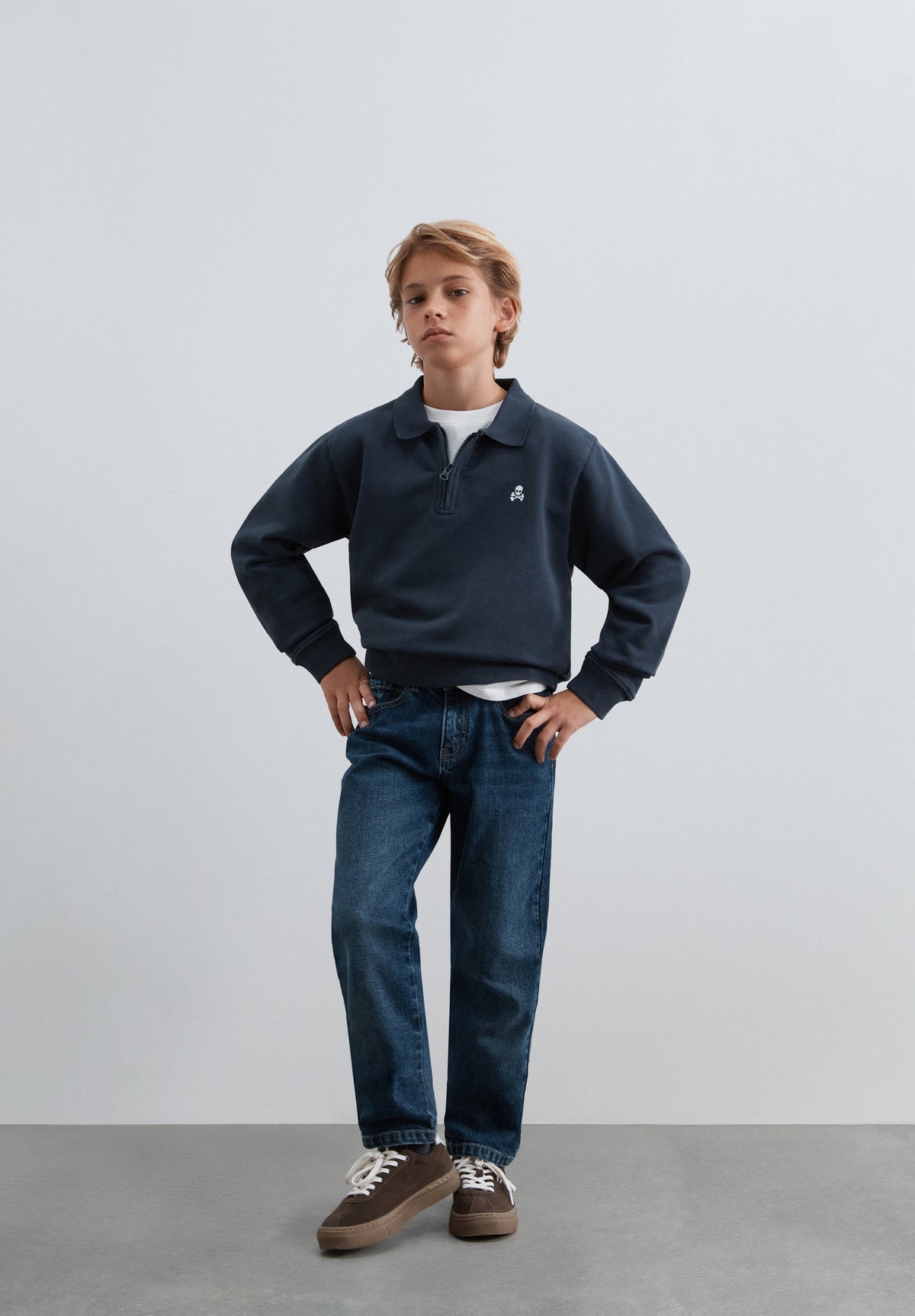 HALF-ZIP SWEATSHIRT WITH BACK PRINT