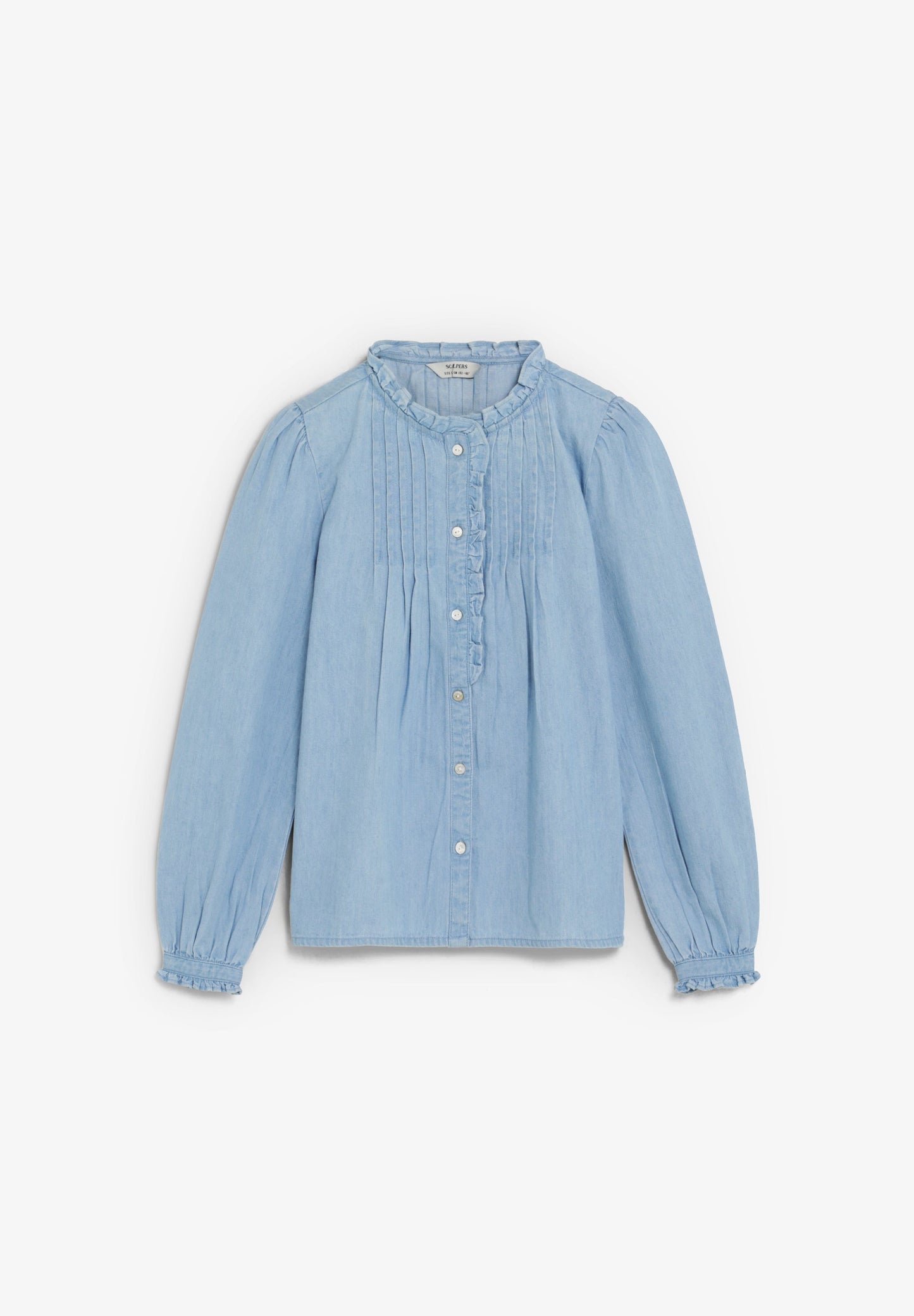 DENIM BLOUSE WITH PLEATS