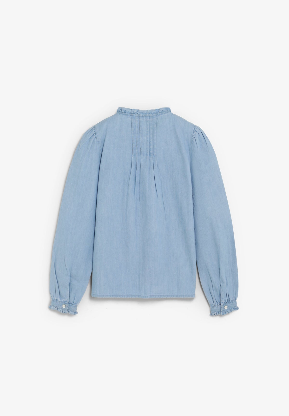 DENIM BLOUSE WITH PLEATS