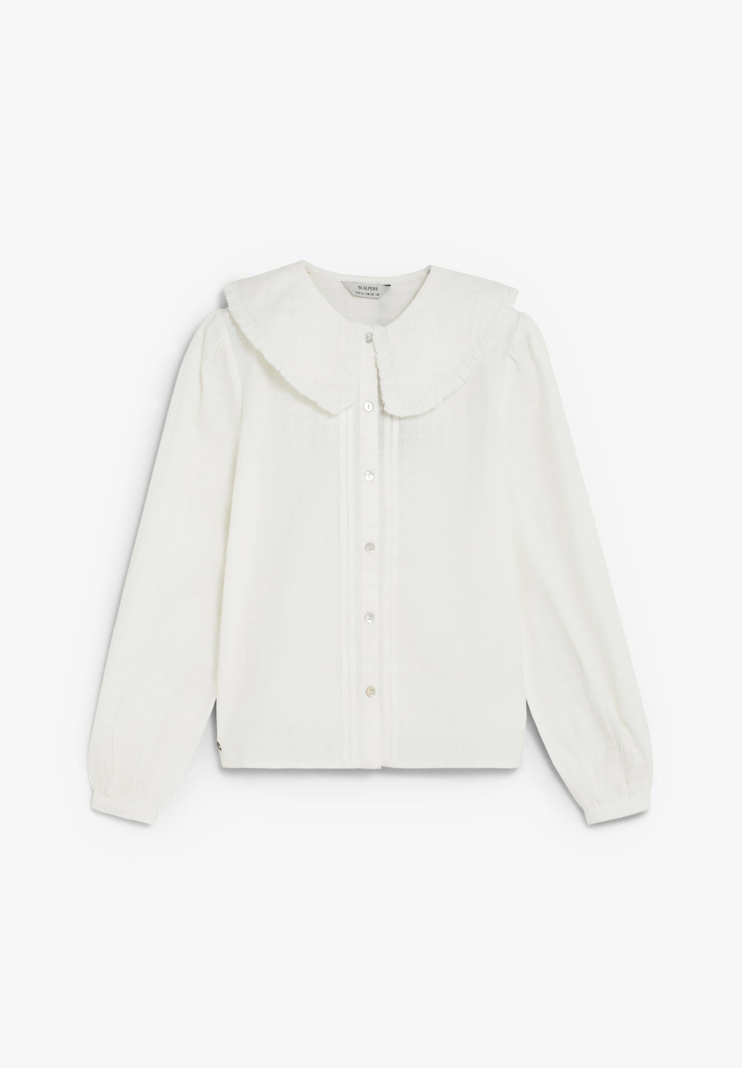 BLOUSE WITH EMBROIDERED NECK DETAILS