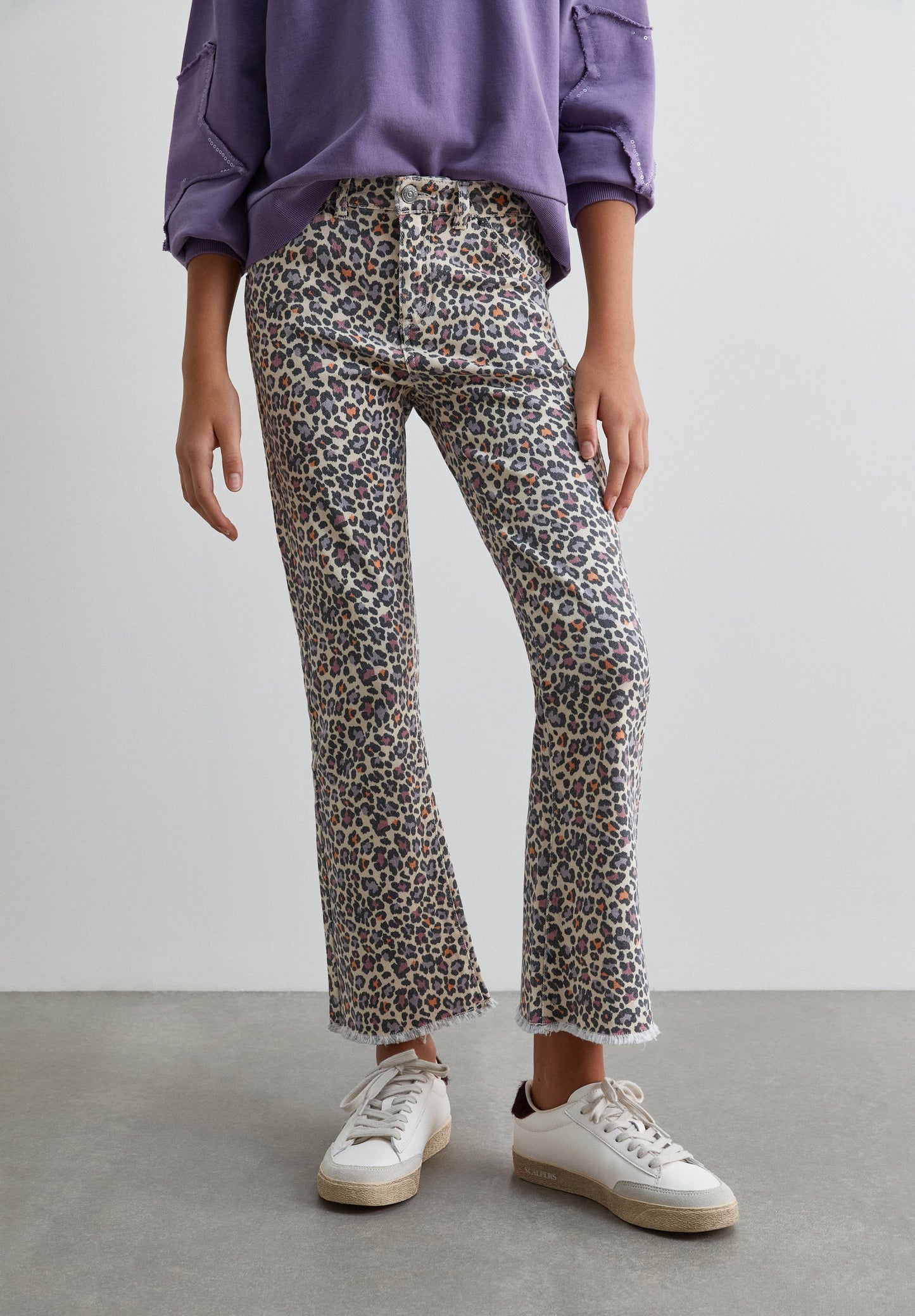 ANIMAL PRINT FLARED TROUSERS