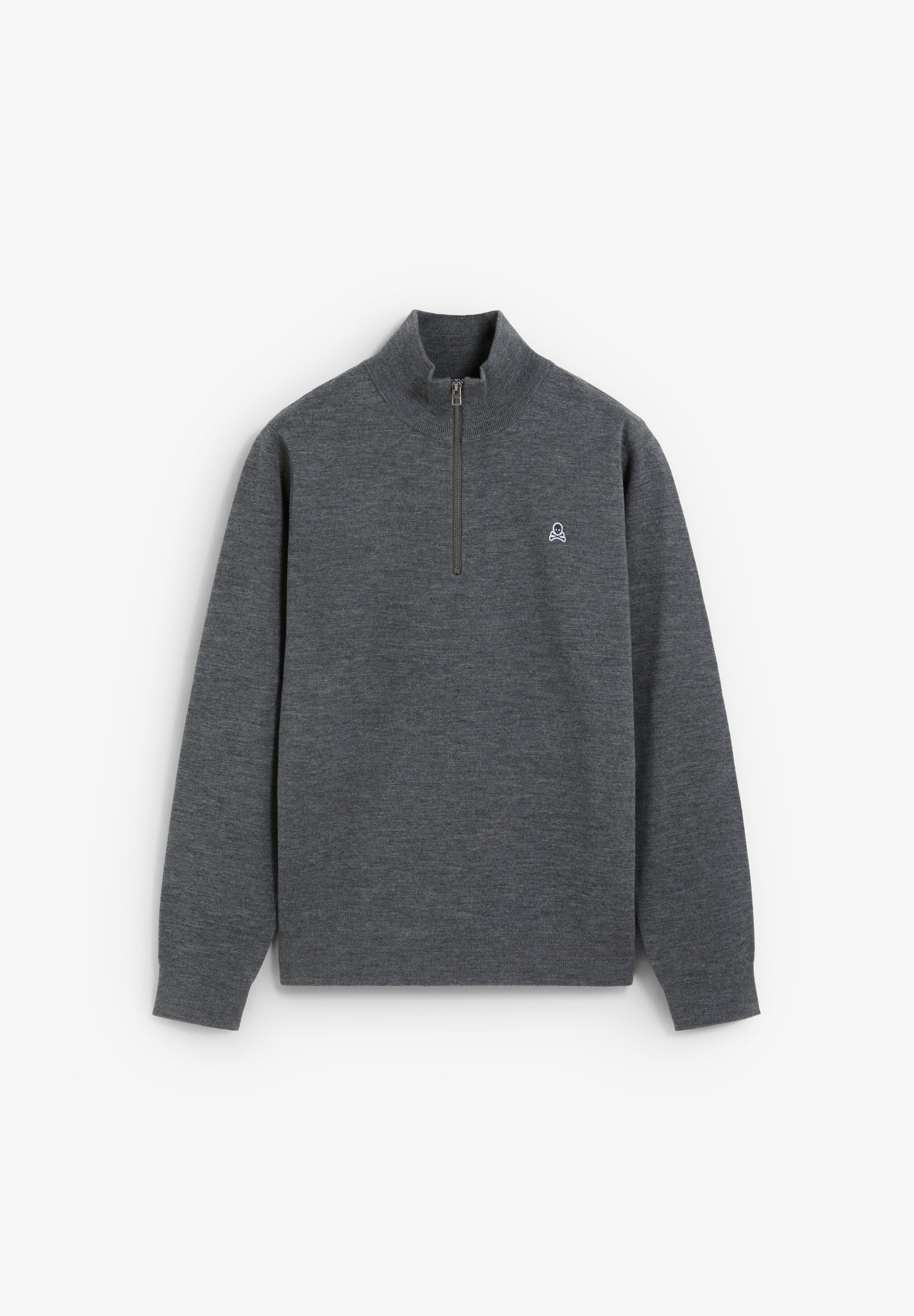 HALF-ZIP SWEATER WITH SKULL