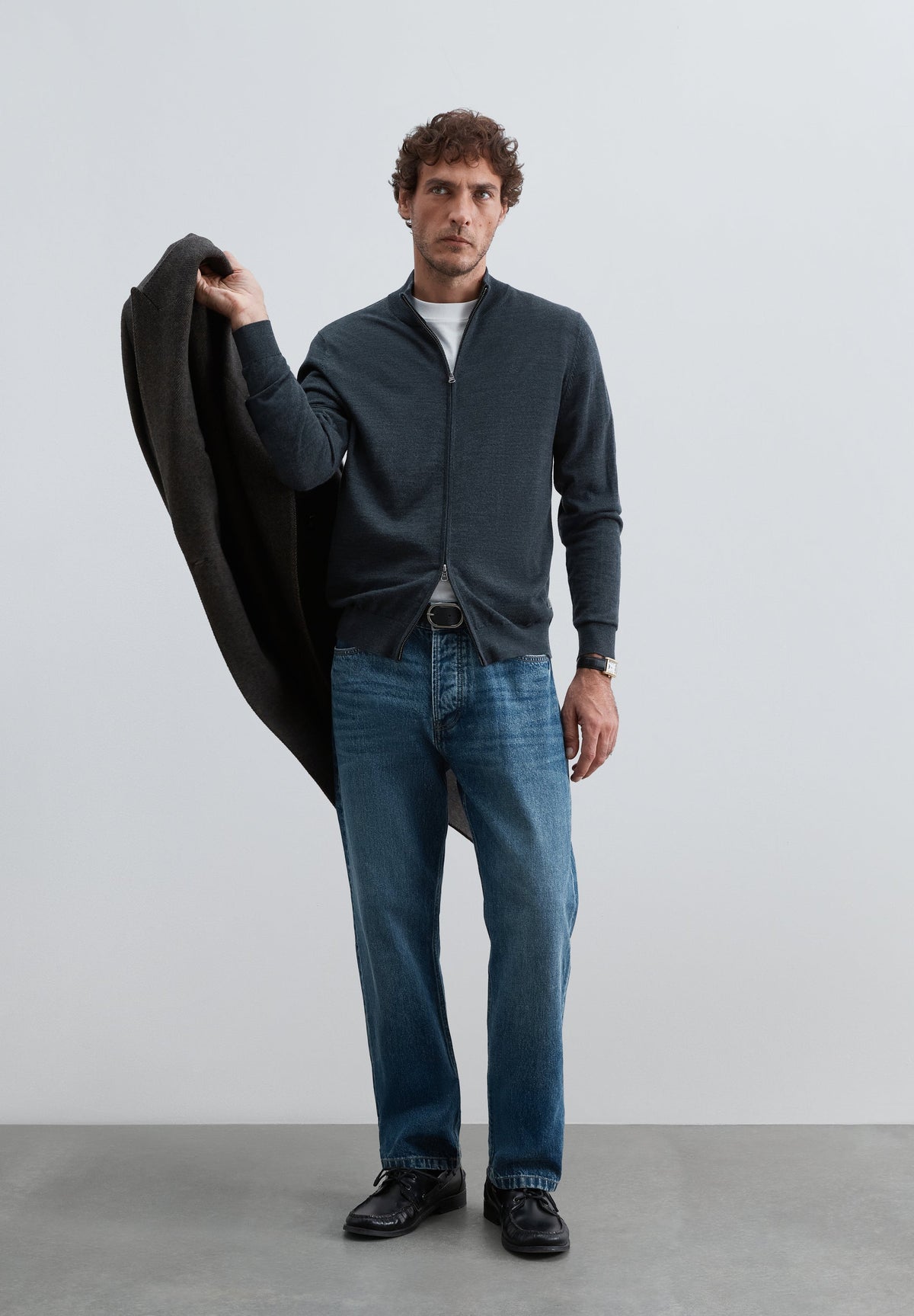 ZIP-UP WOOL CARDIGAN