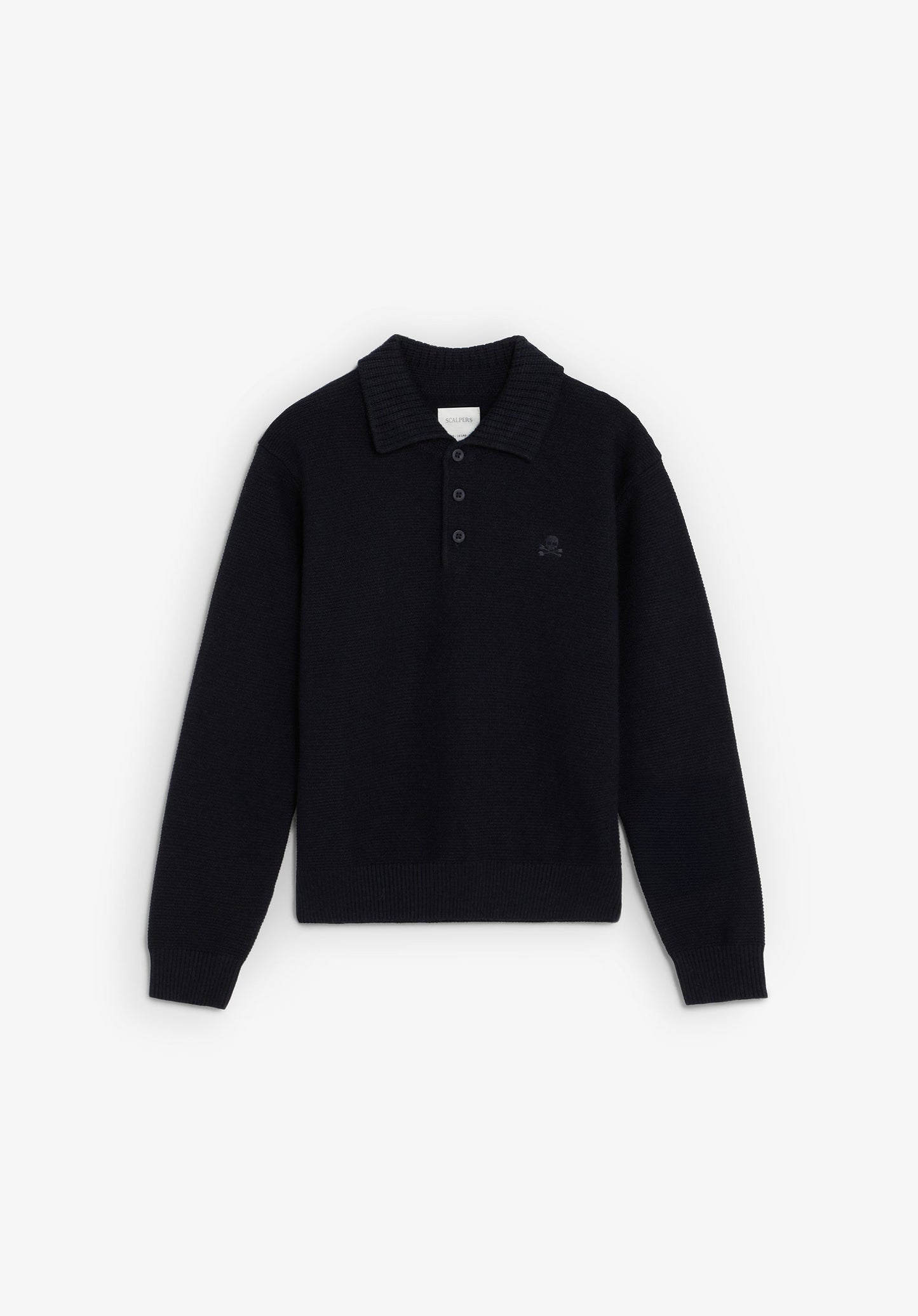 KNIT POLO SHIRT WITH TONAL EMBROIDERY