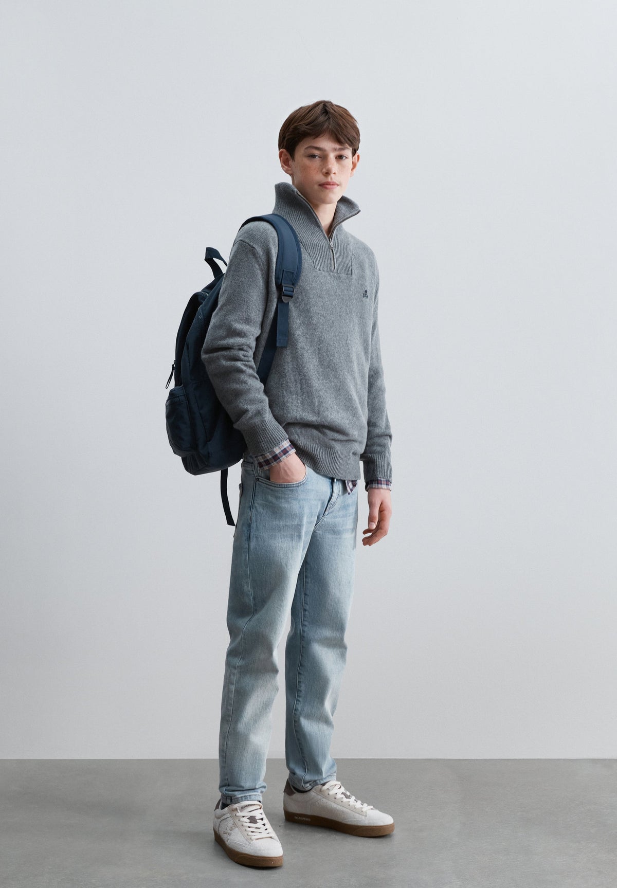 HALF-ZIP WOOL SWEATER
