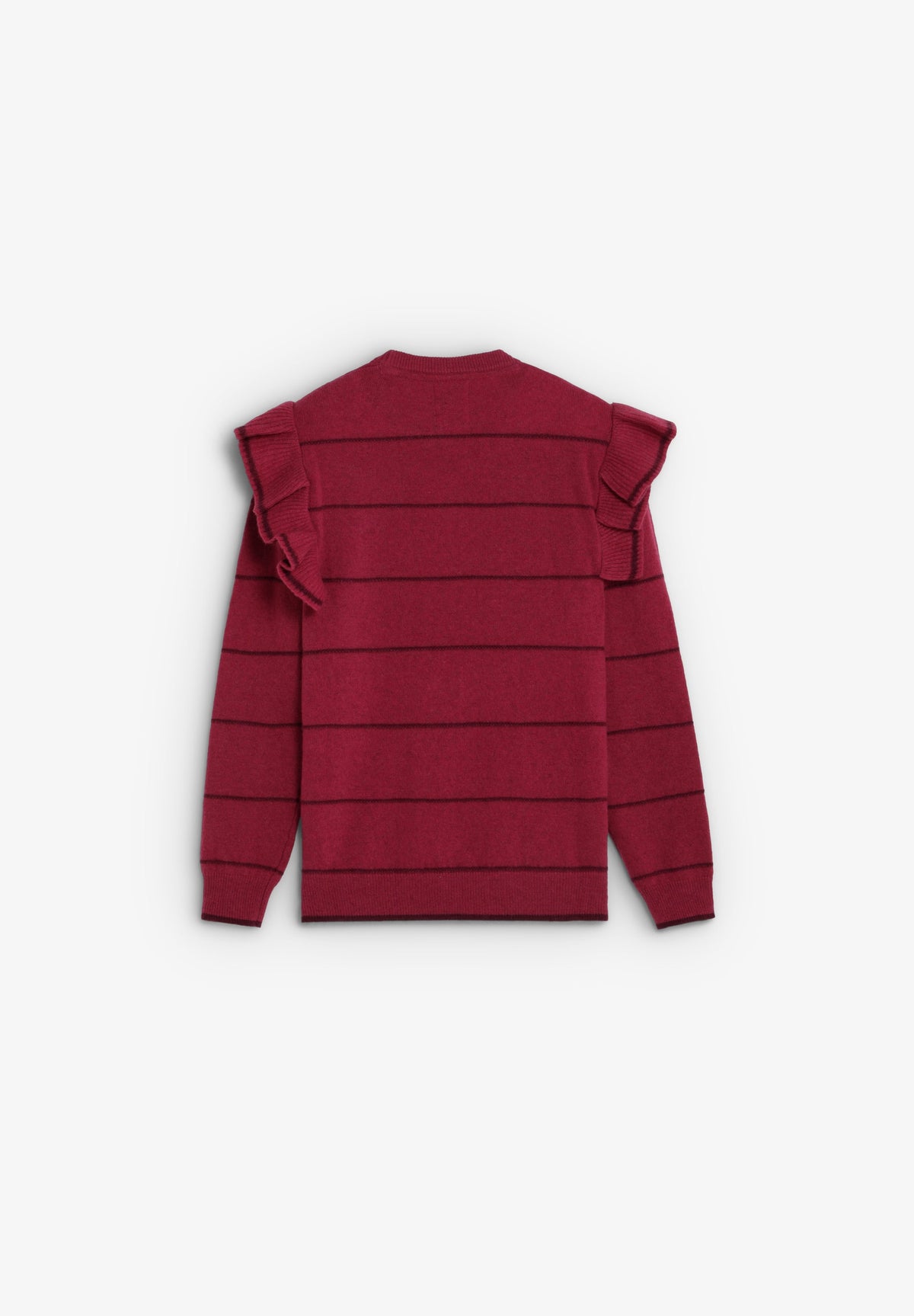 STRIPED SWEATER WITH RUFFLES