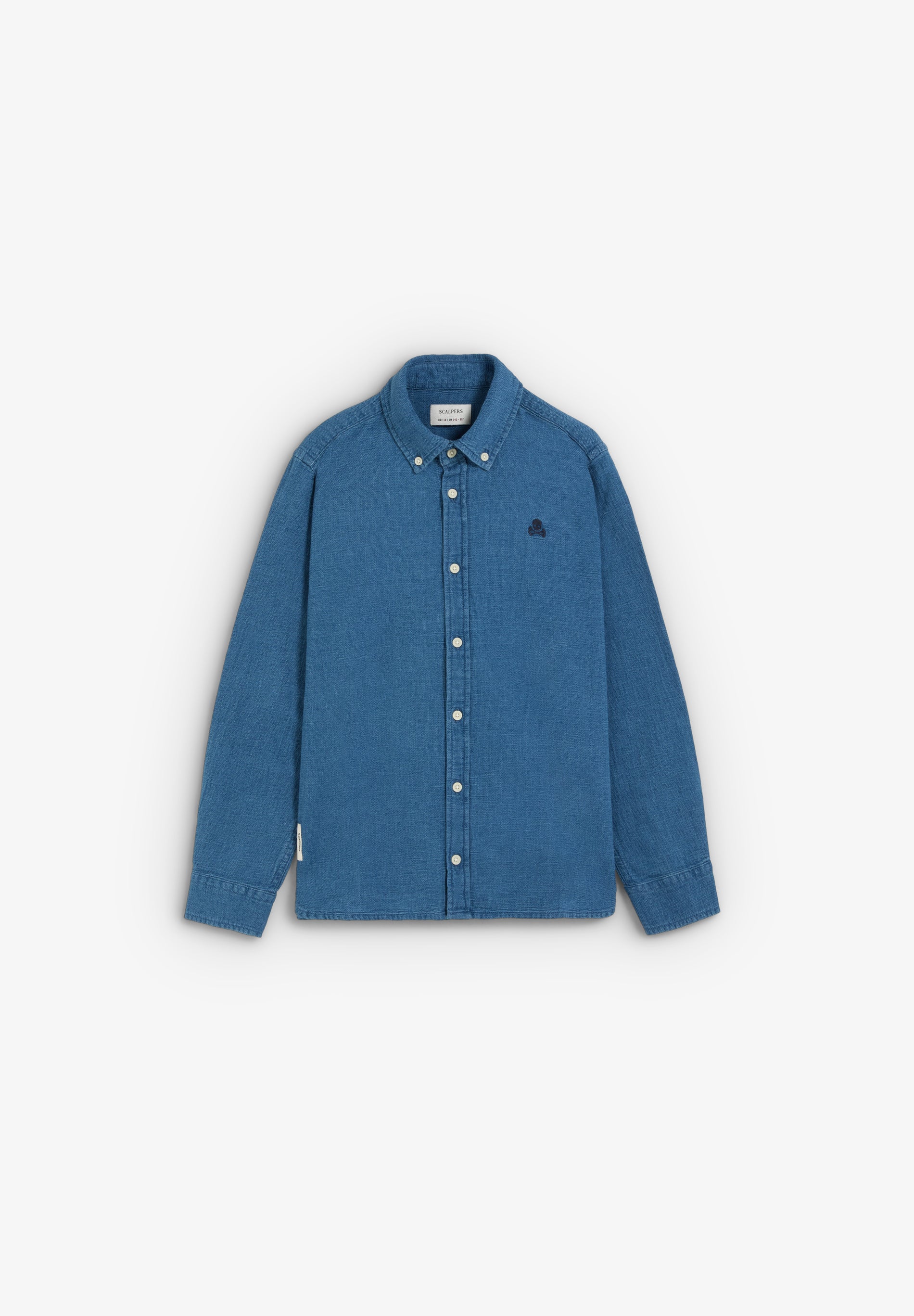 DENIM SHIRT WITH BUTTON-DOWN COLLAR