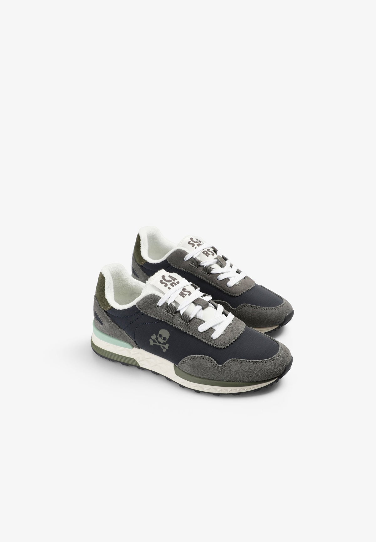SKULL SPLIT SUEDE SNEAKERS