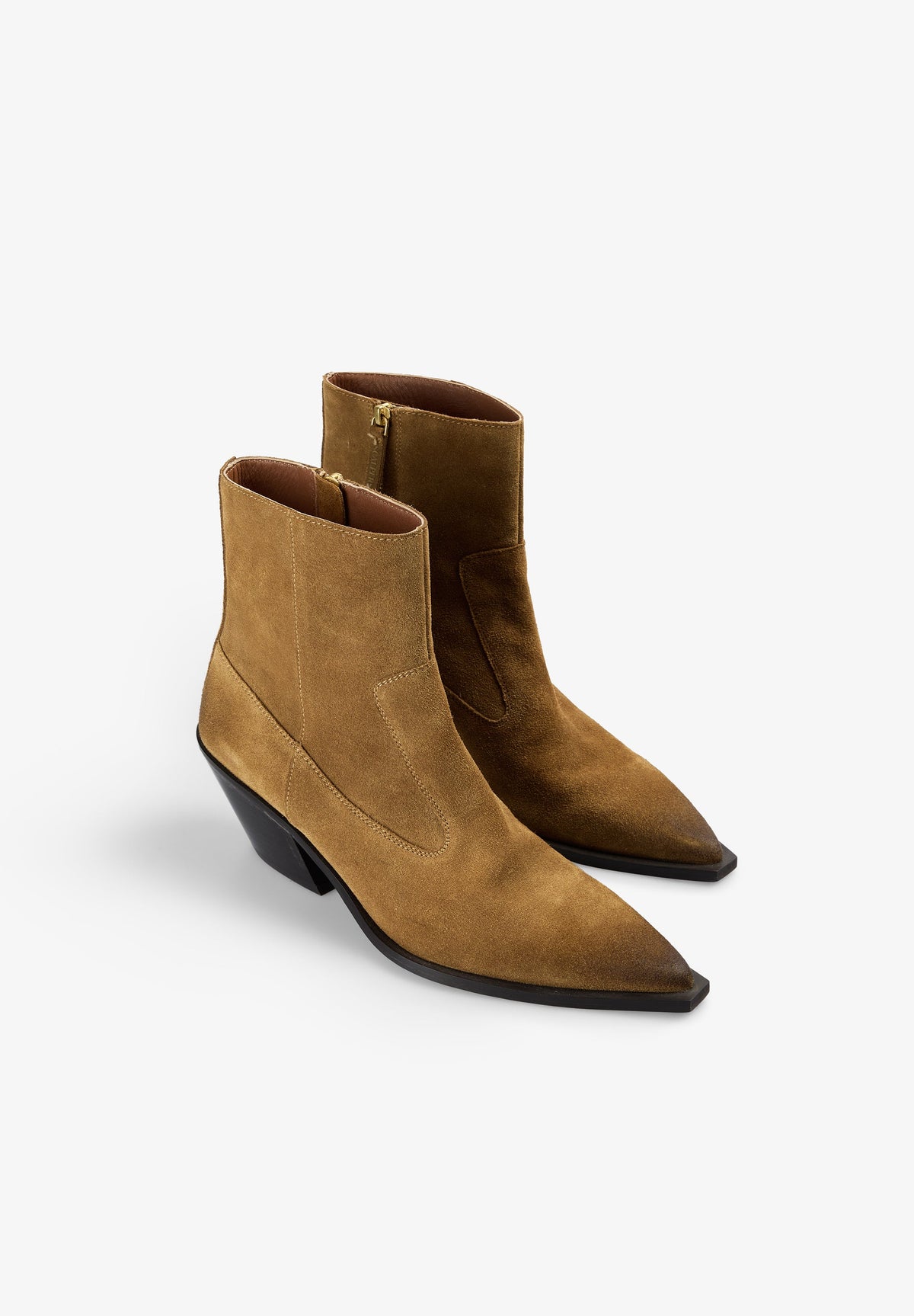 HIGH-HEEL SUEDE ANKLE BOOTS