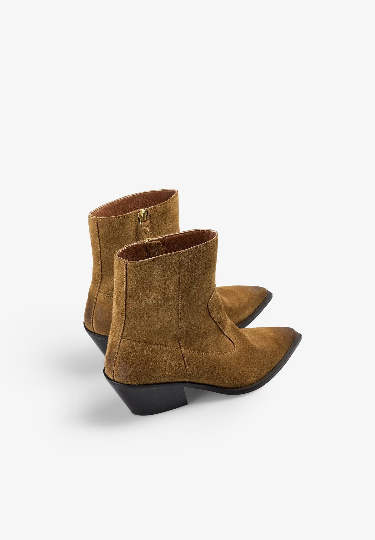 HIGH-HEEL SUEDE ANKLE BOOTS