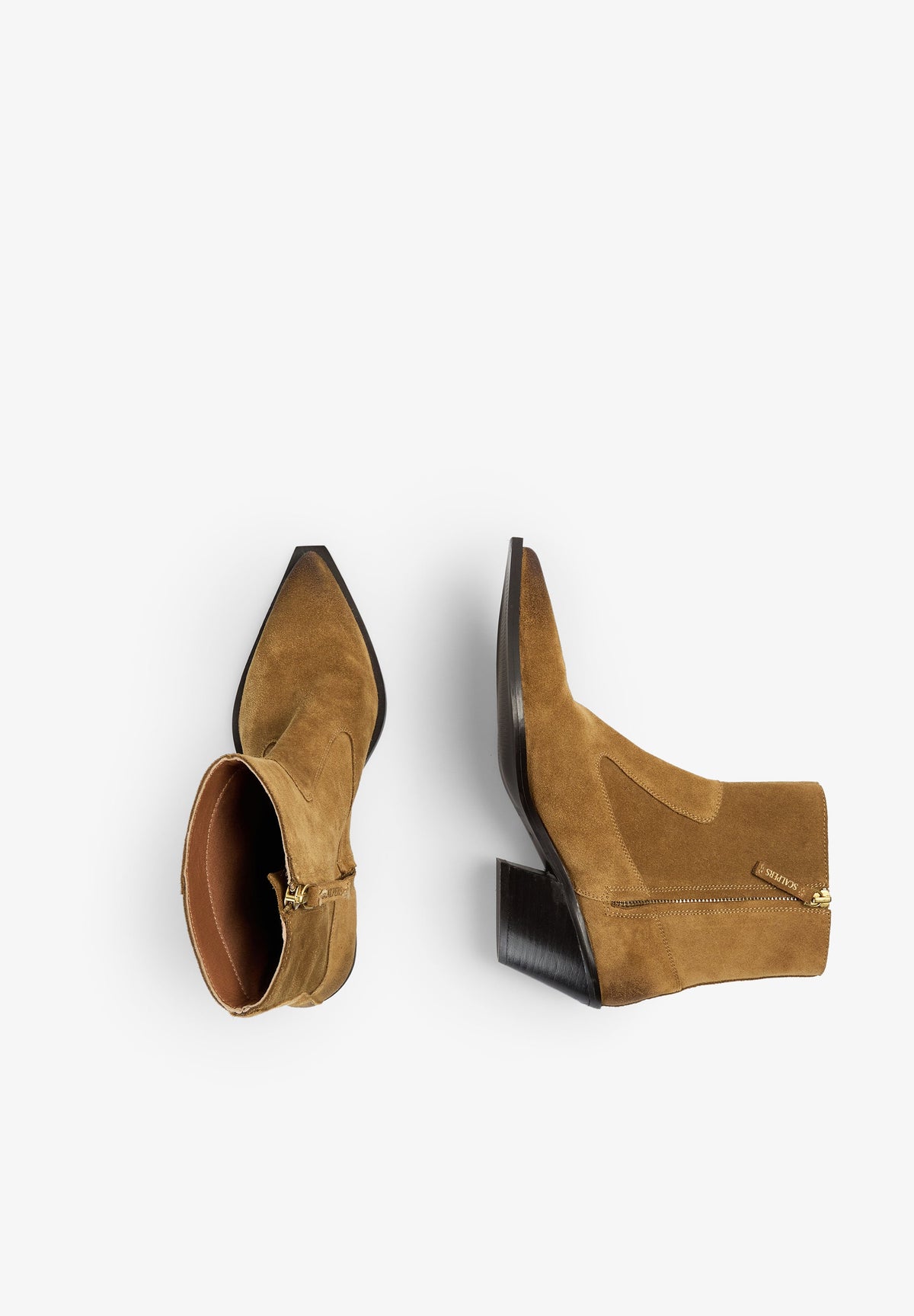 HIGH-HEEL SUEDE ANKLE BOOTS