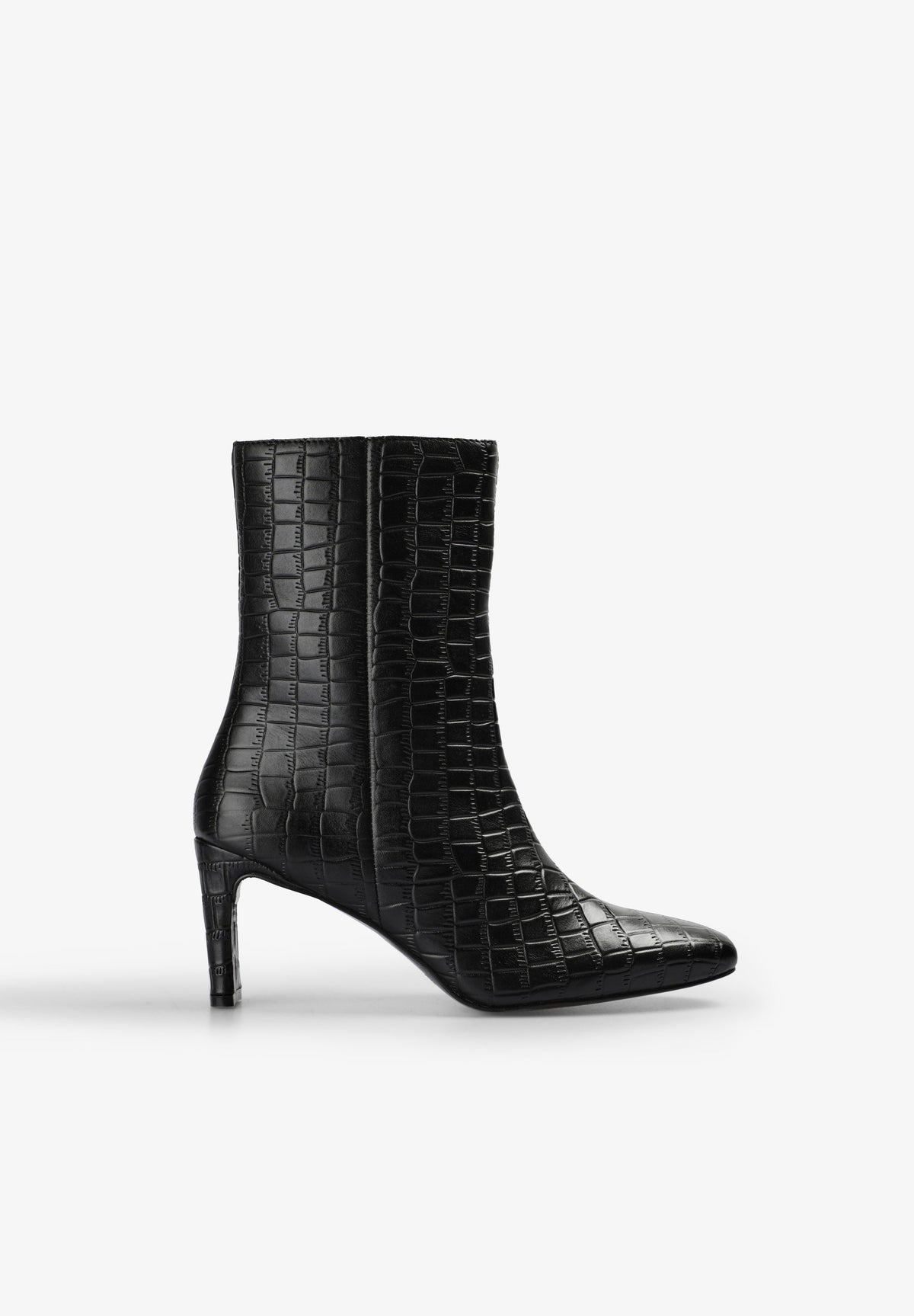 LEATHER HIGH-HEELED BOOTS