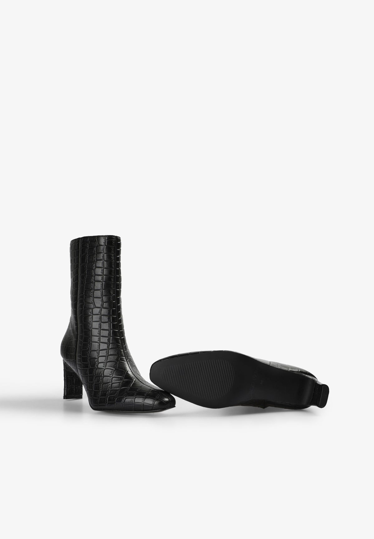 LEATHER HIGH-HEELED BOOTS