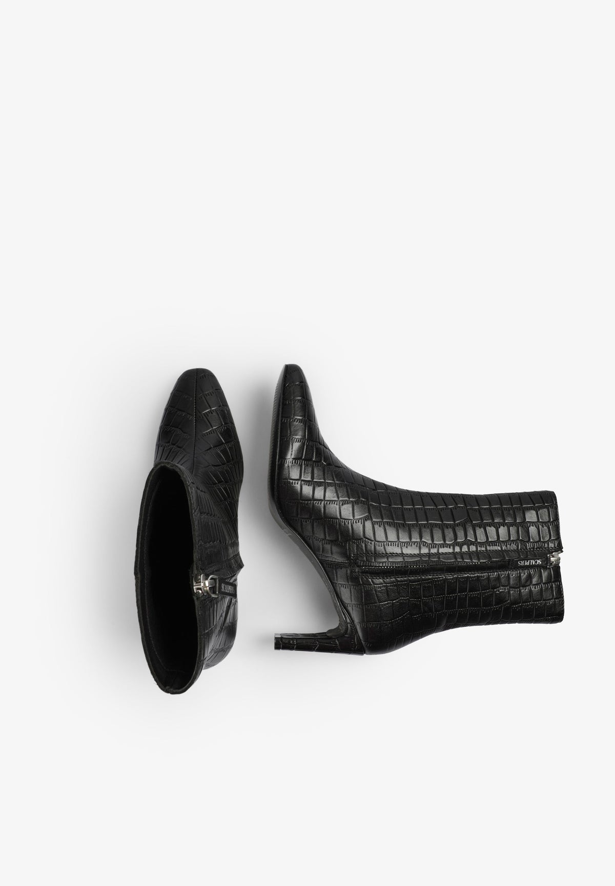 LEATHER HIGH-HEELED BOOTS