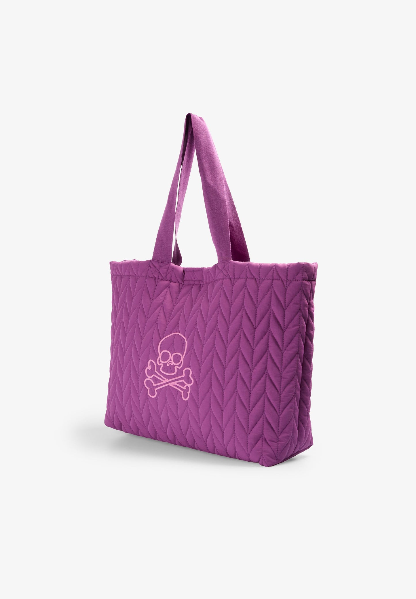 QUILTED SKULL TOTE BAG