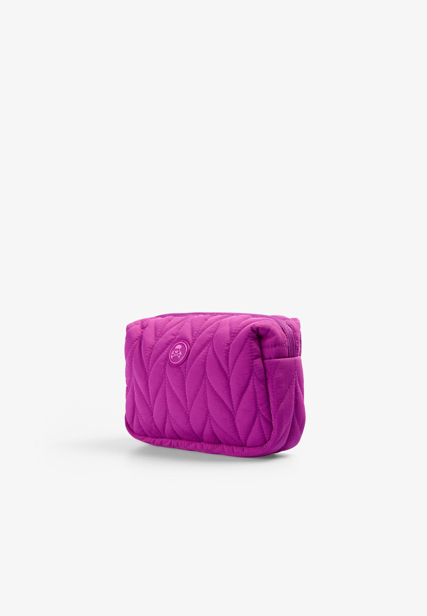 QUILTED TOILETRY BAG WITH SKULL