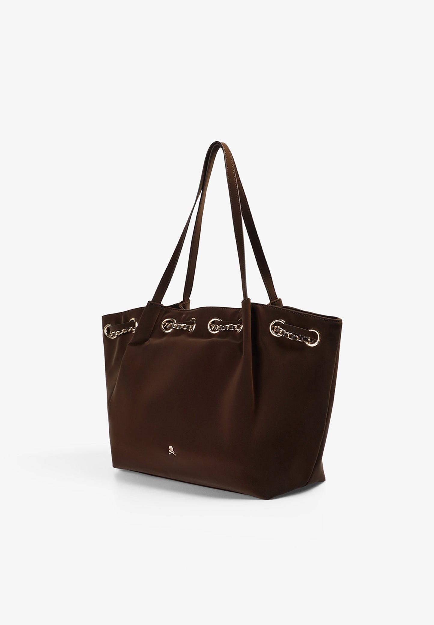 EYELETS SHOPPER BAG WITH CHAIN