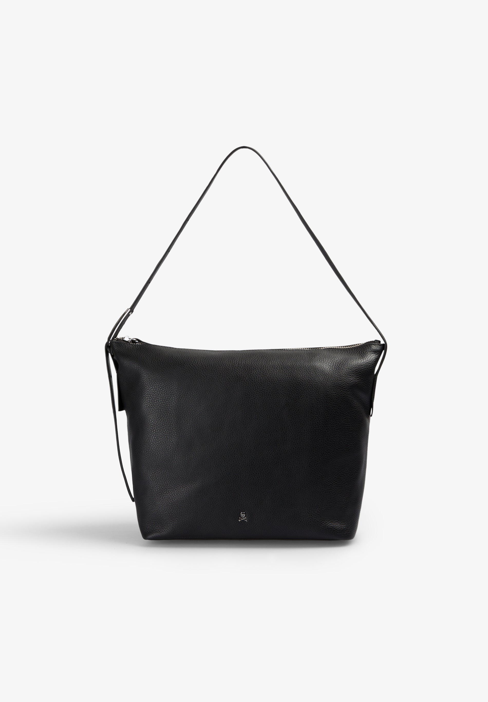 LEATHER SHOULDER BAG WITH HANDLE DETAILS