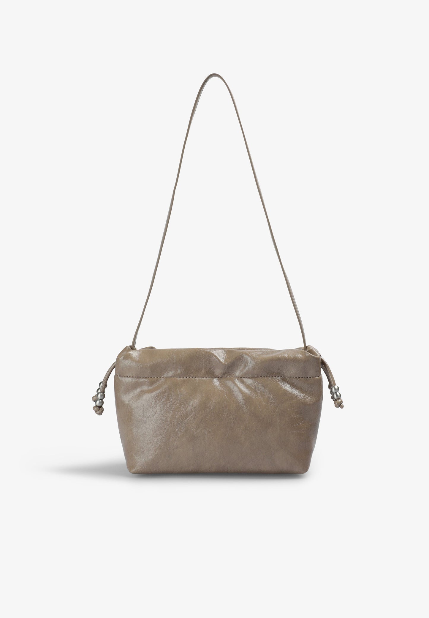 FAUX LEATHER BAG WITH RUCHED CLOSURE