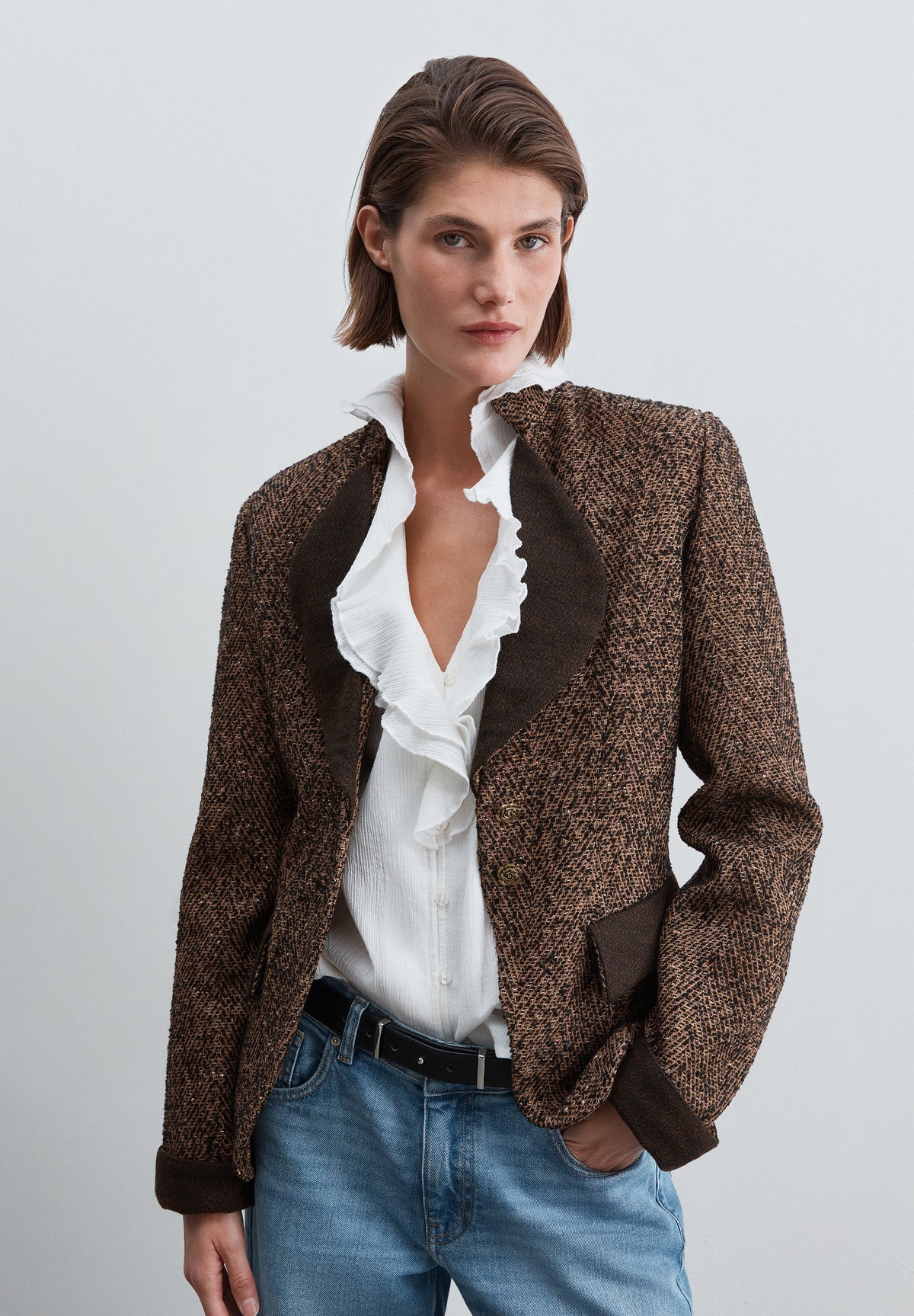 LUREX LAPEL COLLAR BLAZER